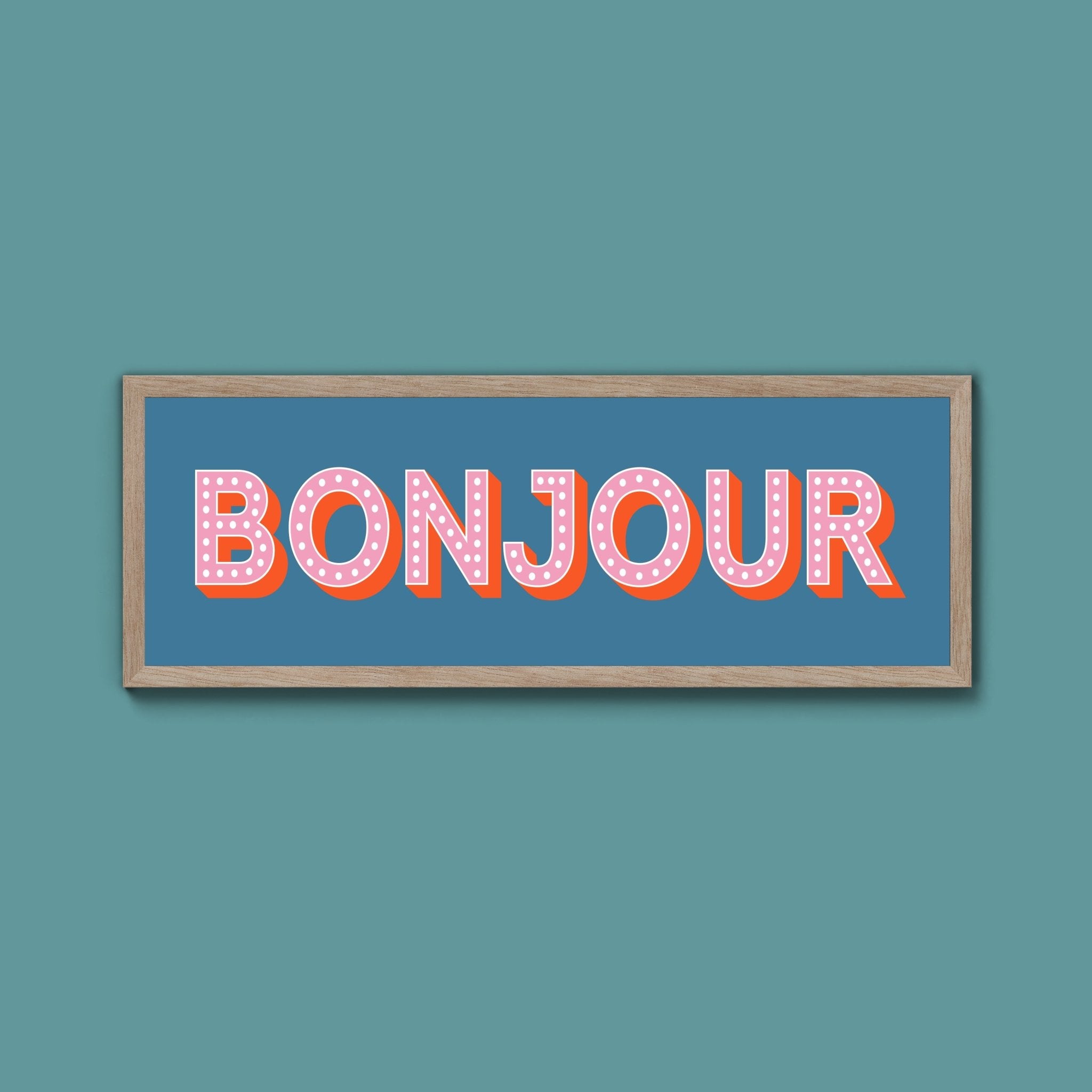 Bonjour Framed Print (New Style) - Above The Door