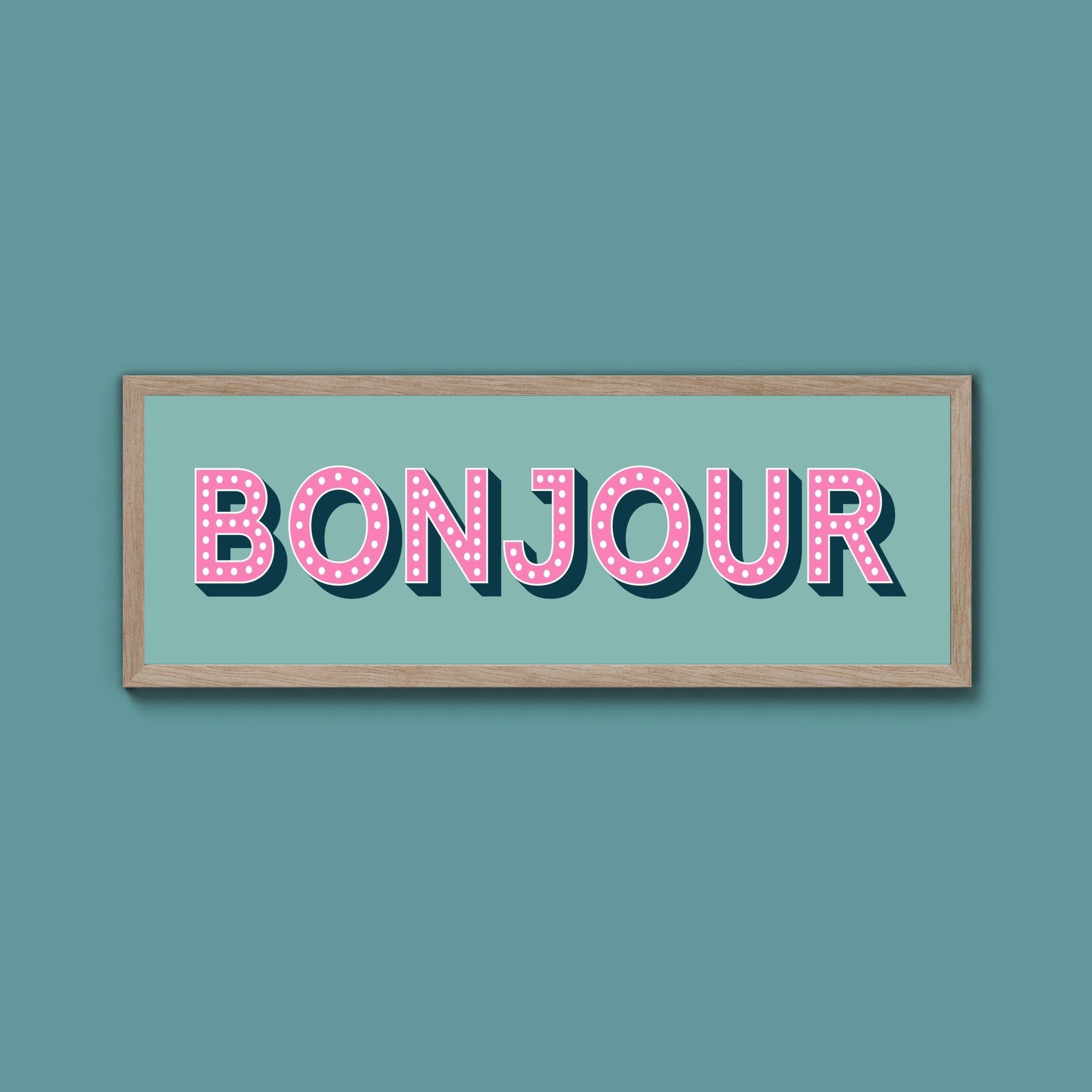 Bonjour Framed Print (New Style) - Above The Door