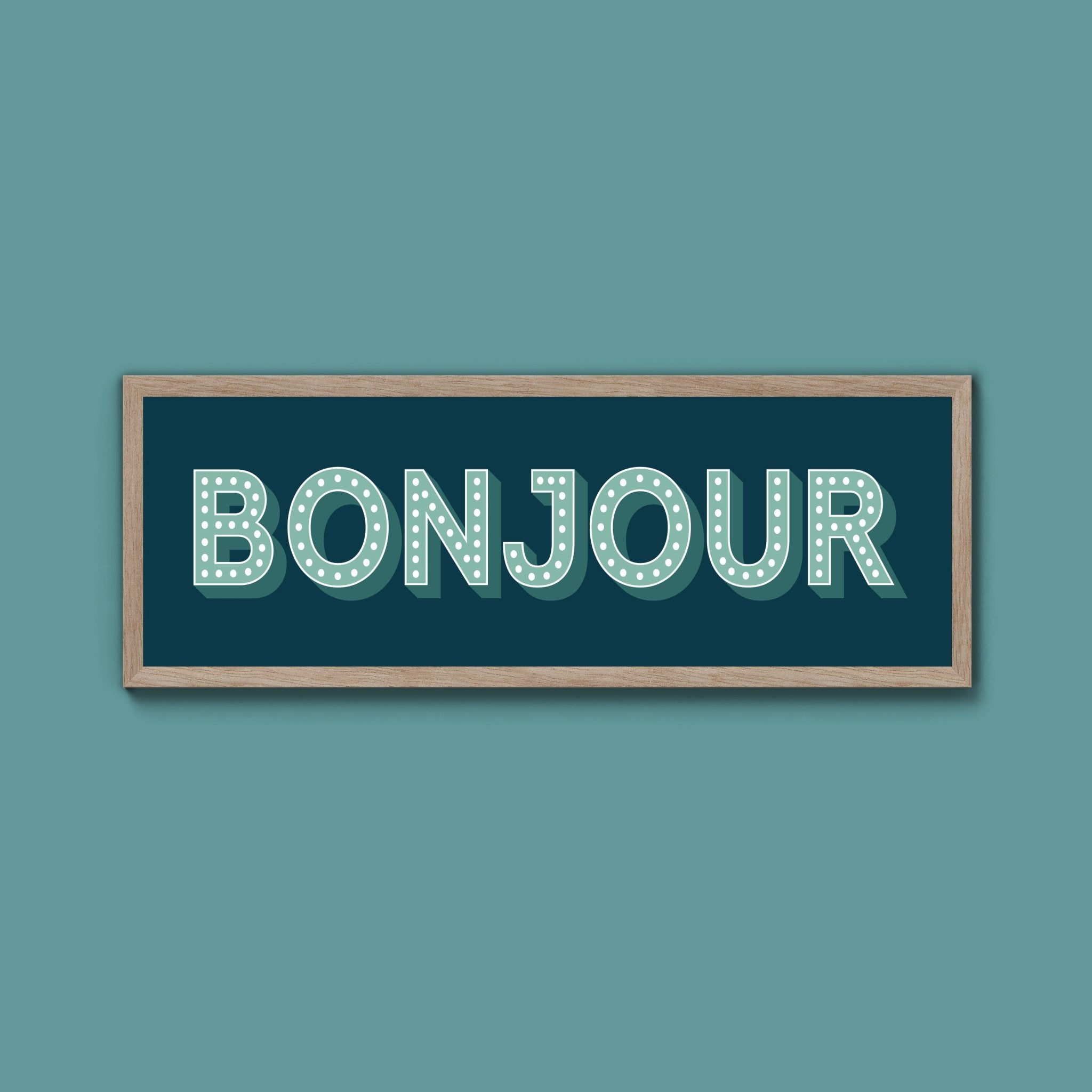Bonjour Framed Print (New Style) - Above The Door