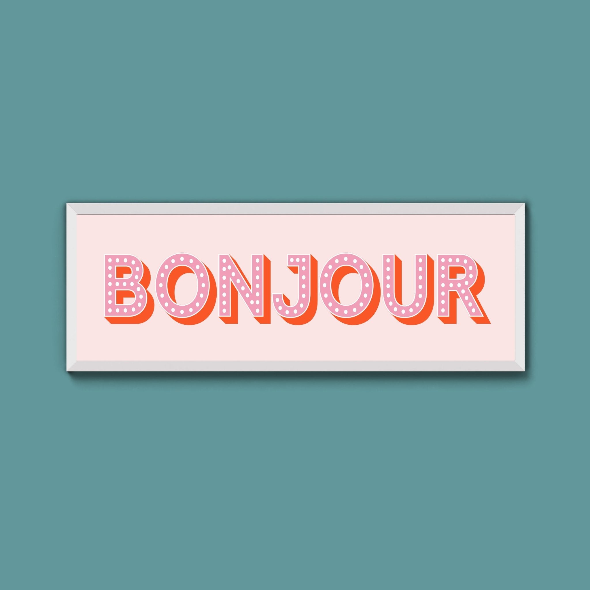Bonjour Framed Print (New Style) - Above The Door