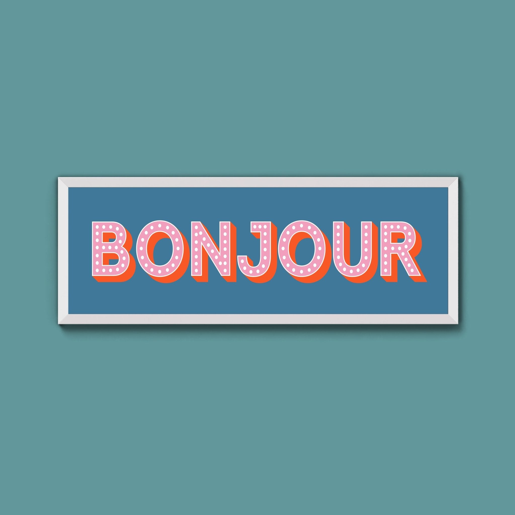 Bonjour Framed Print (New Style) - Above The Door
