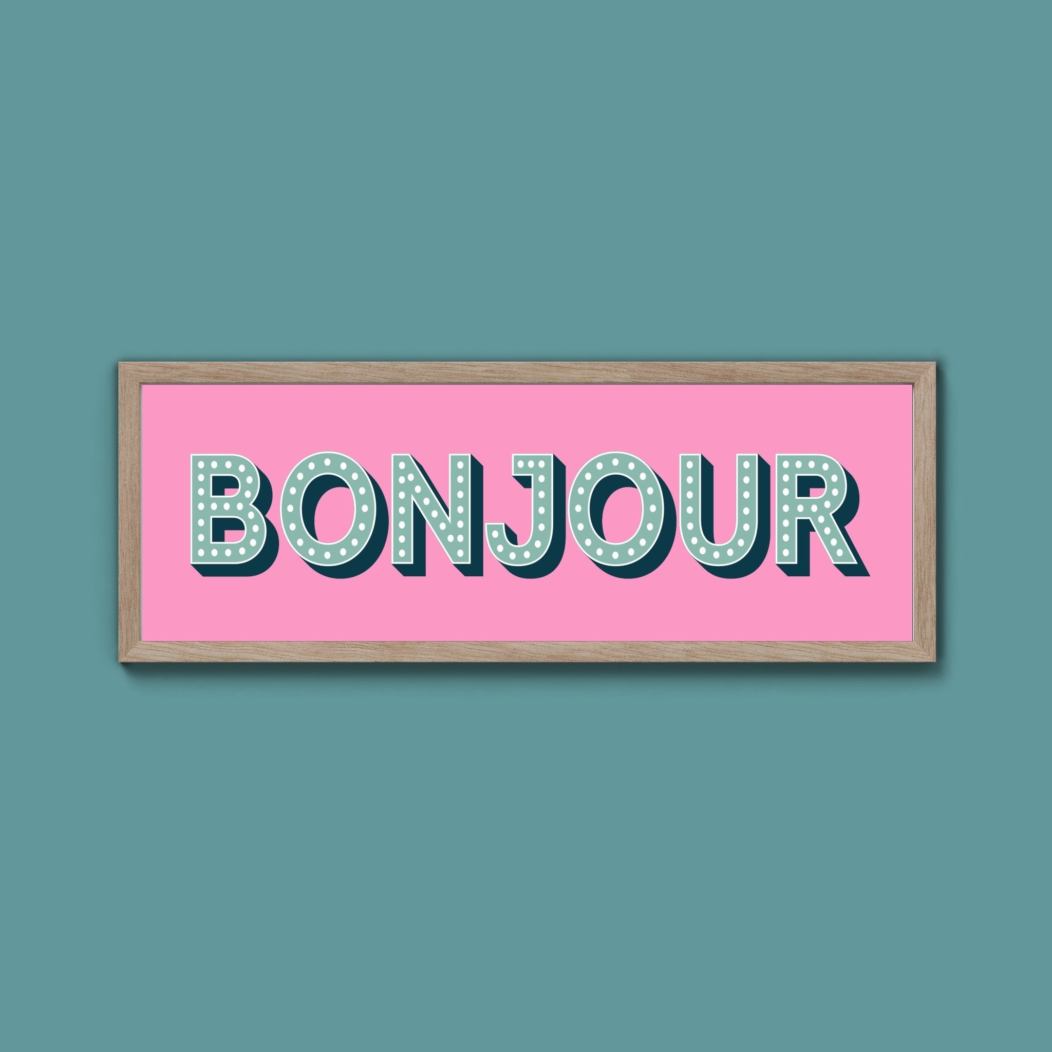 Bonjour Framed Print (New Style) - Above The Door