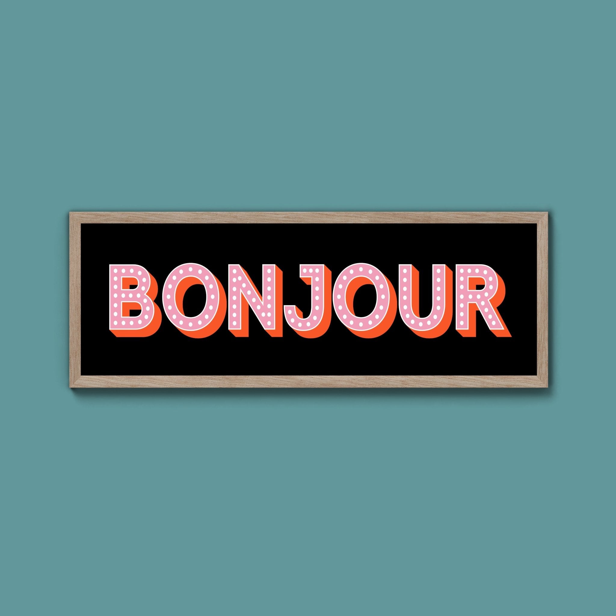 Bonjour Framed Print (New Style) - Above The Door