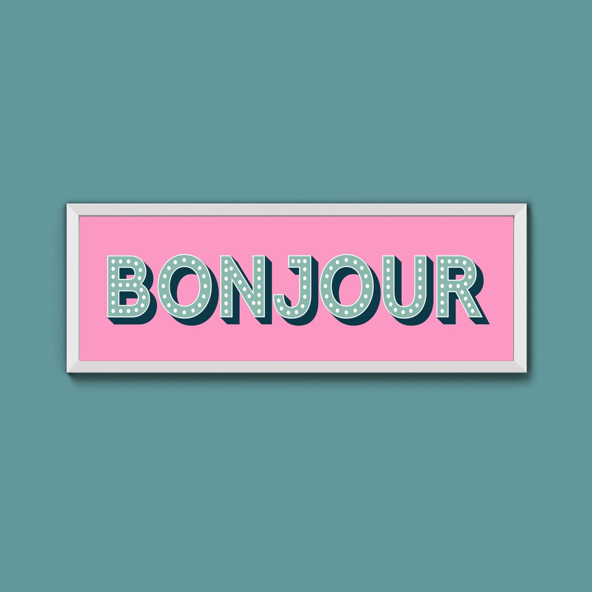 Bonjour Framed Print (New Style) - Above The Door