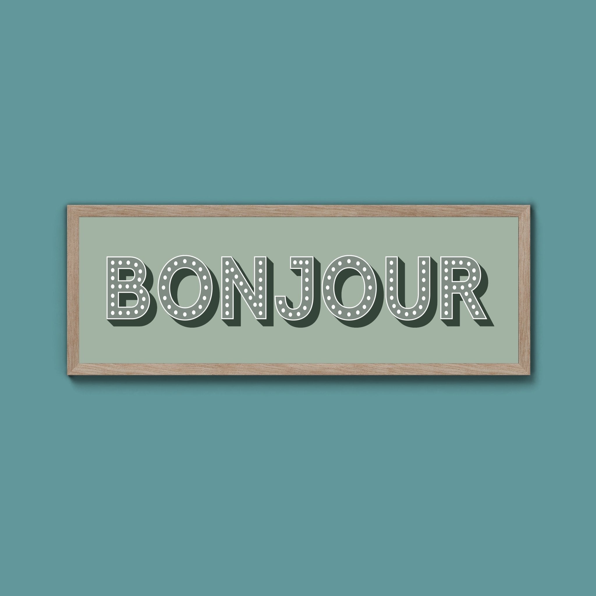 Bonjour Framed Print (New Style) - Above The Door