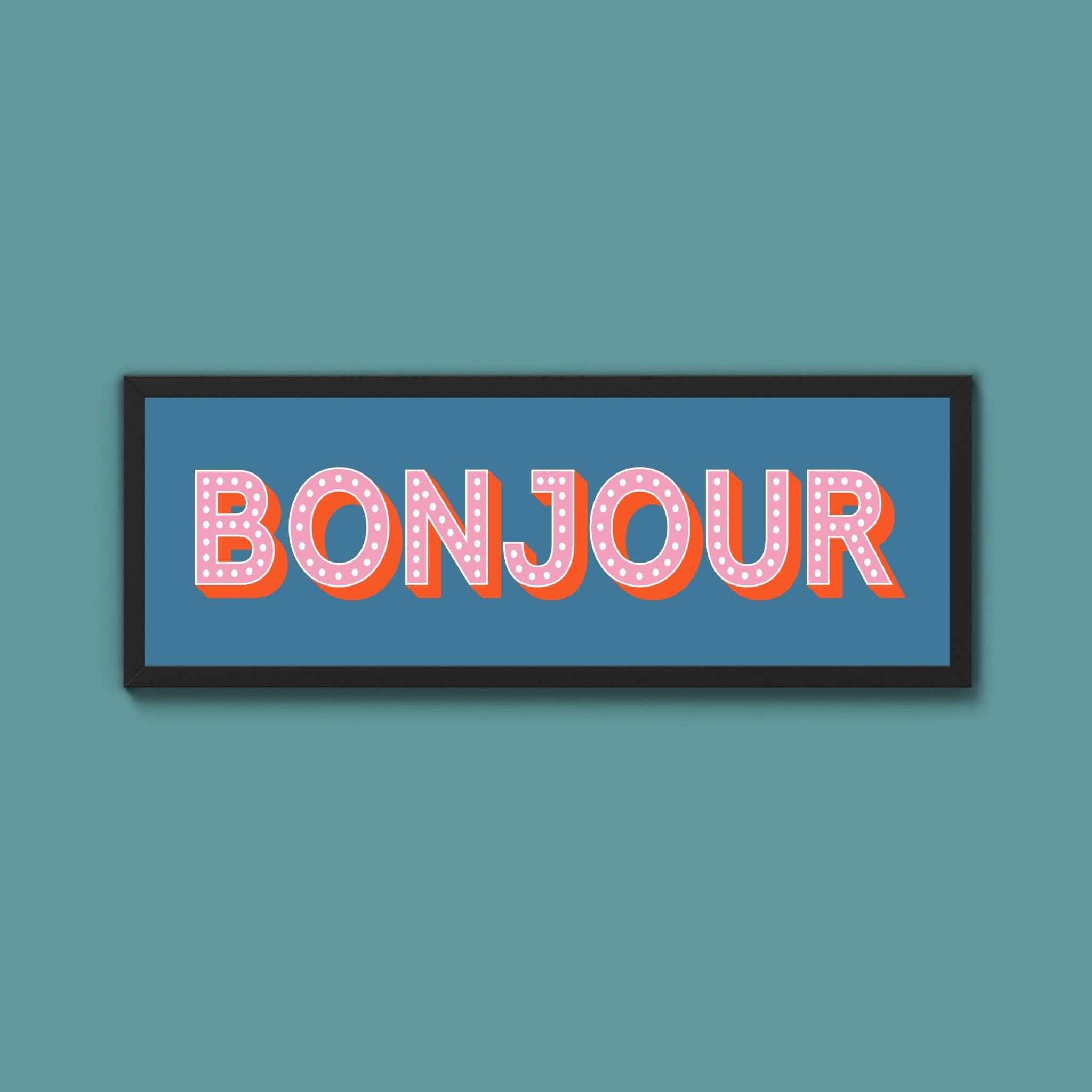 Bonjour Framed Print (New Style) - Above The Door