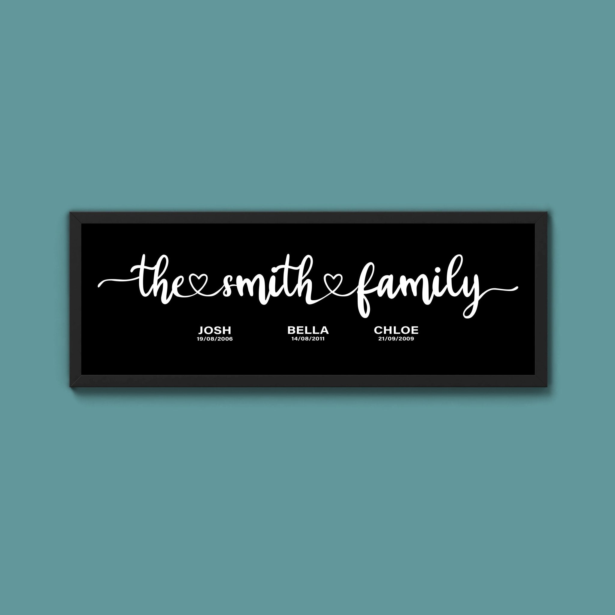 Custom Family Framed Print (New Style) - Above The Door