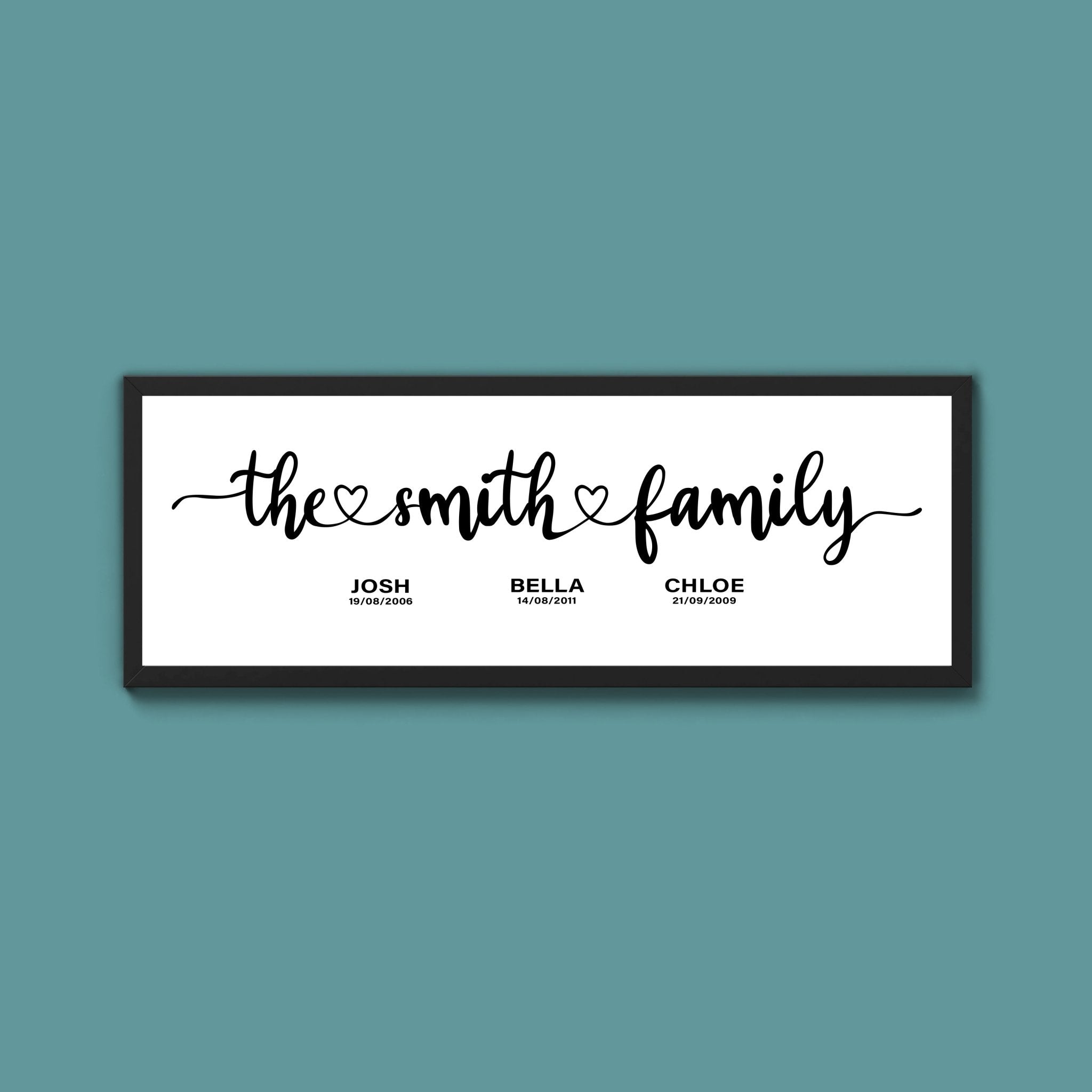 Custom Family Framed Print (New Style) - Above The Door
