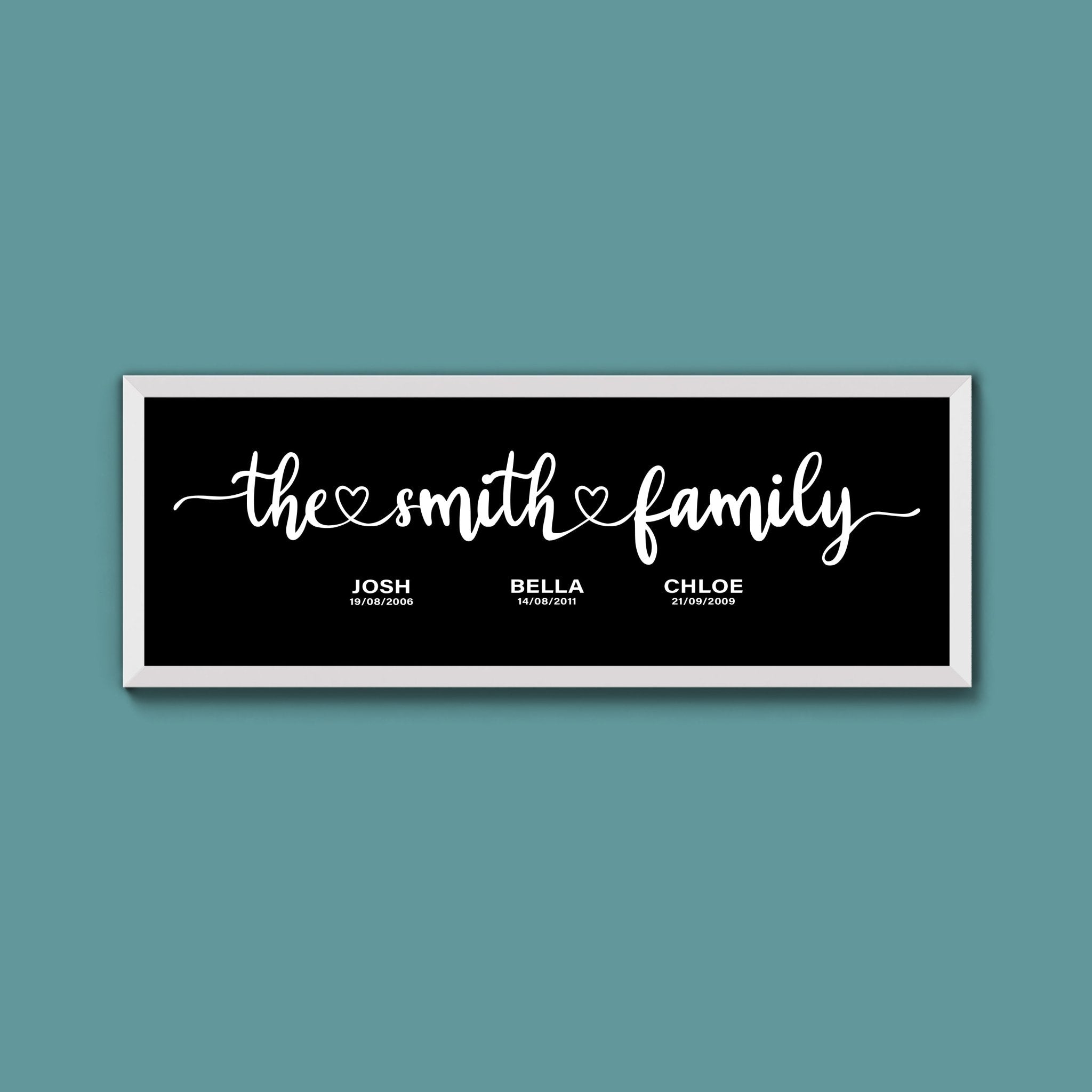 Custom Family Framed Print (New Style) - Above The Door