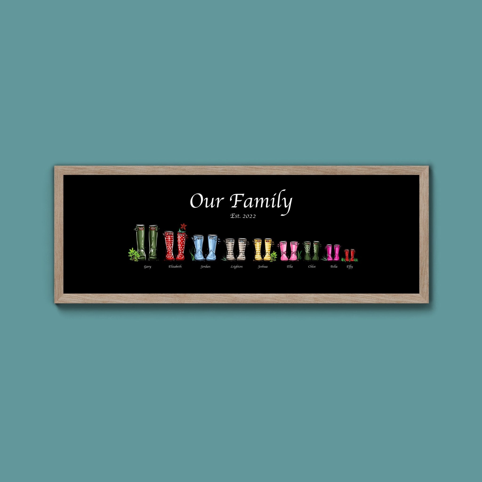 Custom Family Wellies Framed Print (New Style) - Above The Door