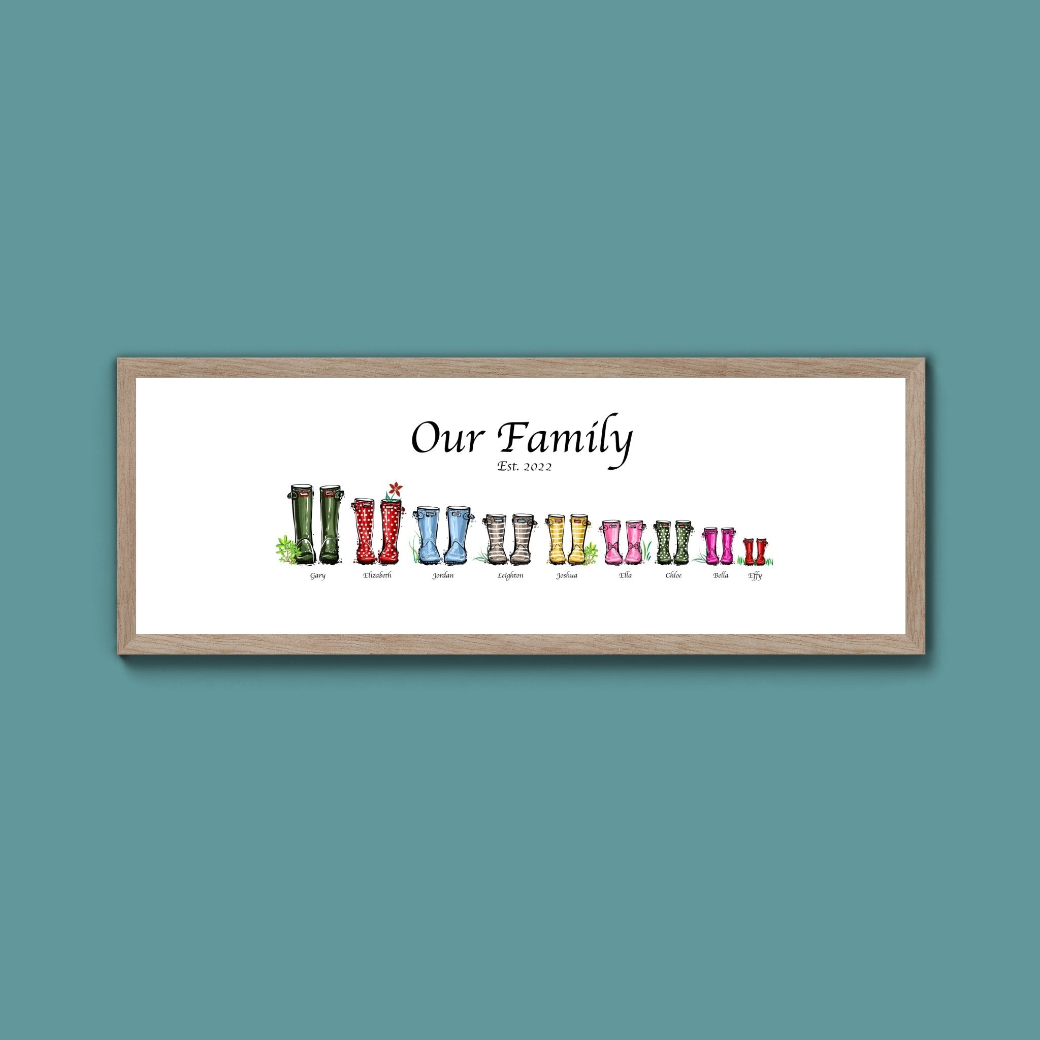 Custom Family Wellies Framed Print (New Style) - Above The Door