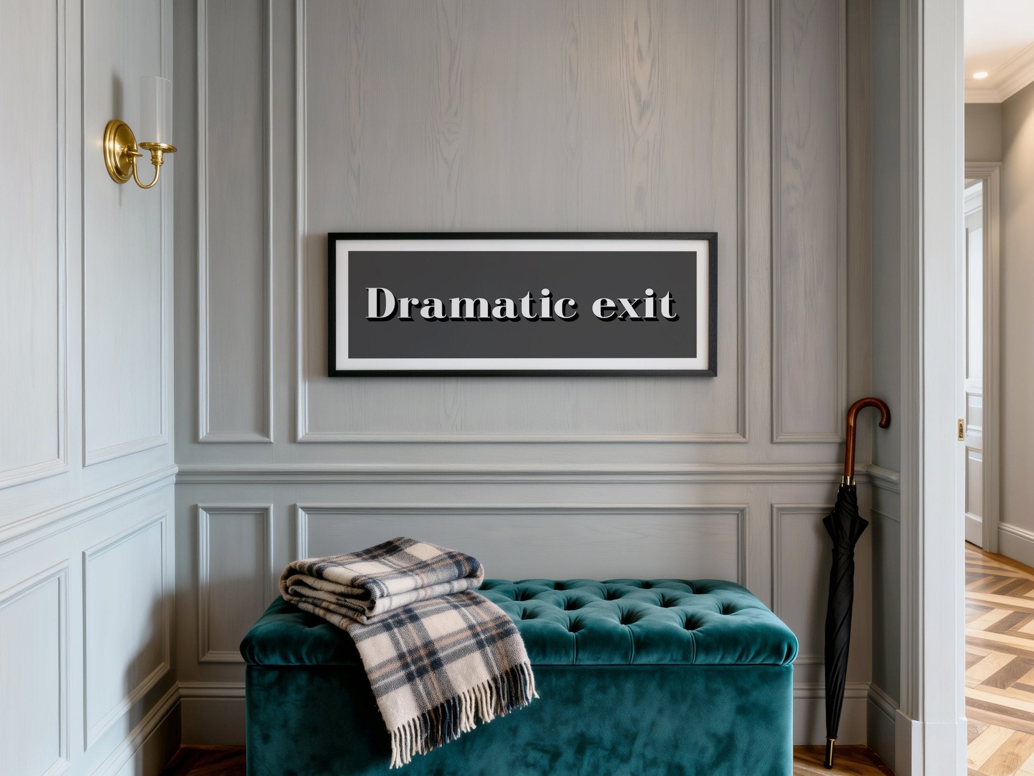 Dramatic exit Framed Print - Above The Door