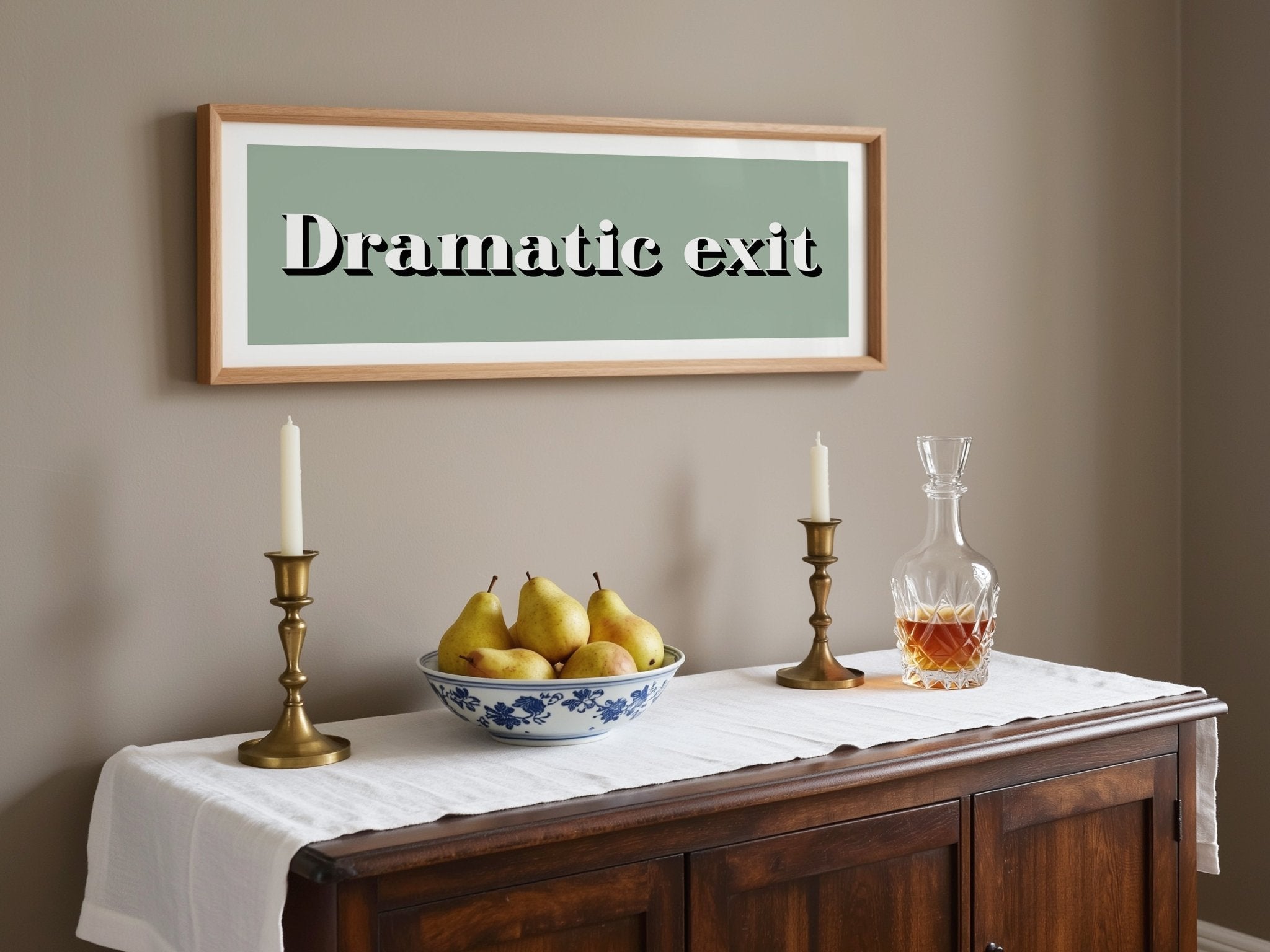 Dramatic exit Framed Print - Above The Door