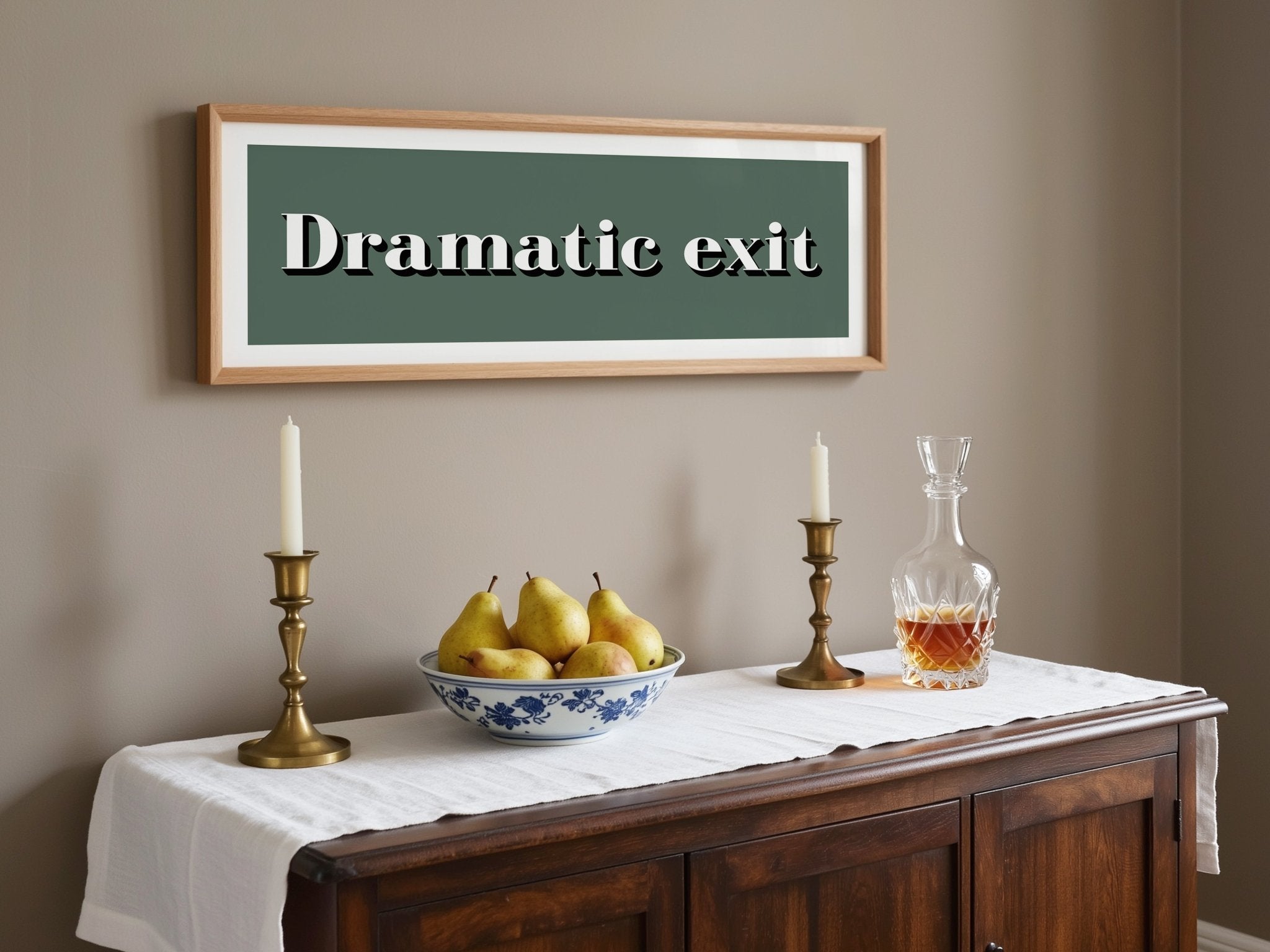Dramatic exit Framed Print - Above The Door