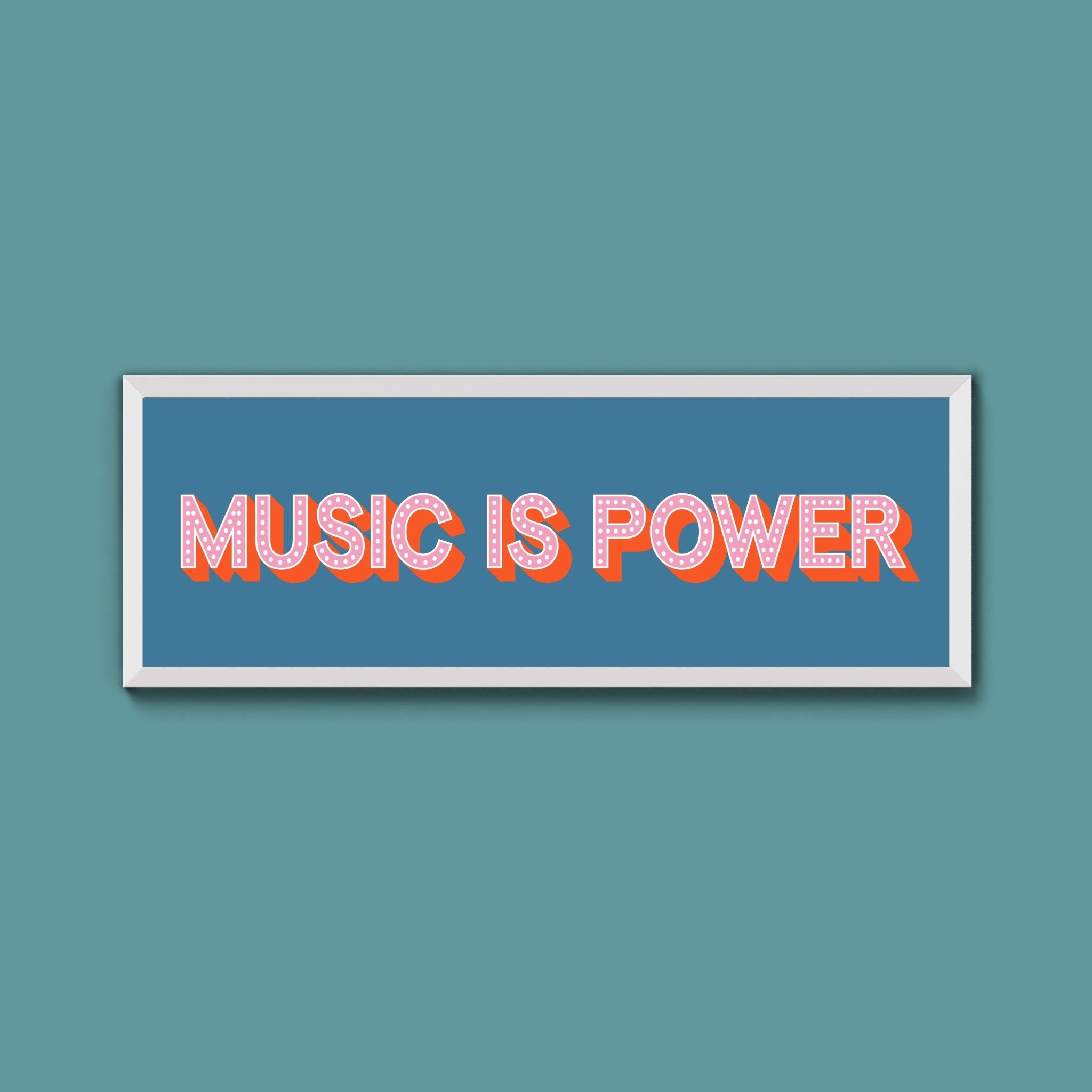 Music Is Power Framed Print (New Style) - Above The Door