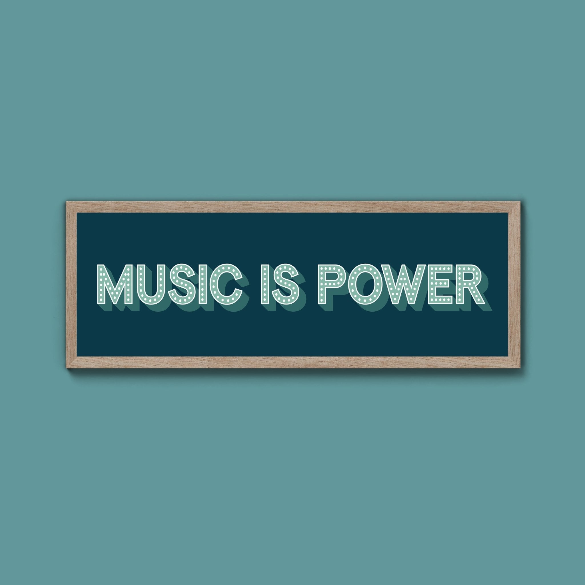 Music Is Power Framed Print (New Style) - Above The Door