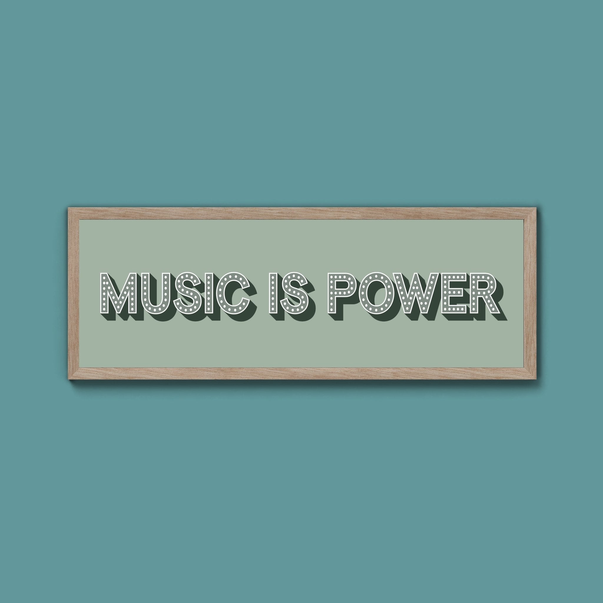 Music Is Power Framed Print (New Style) - Above The Door