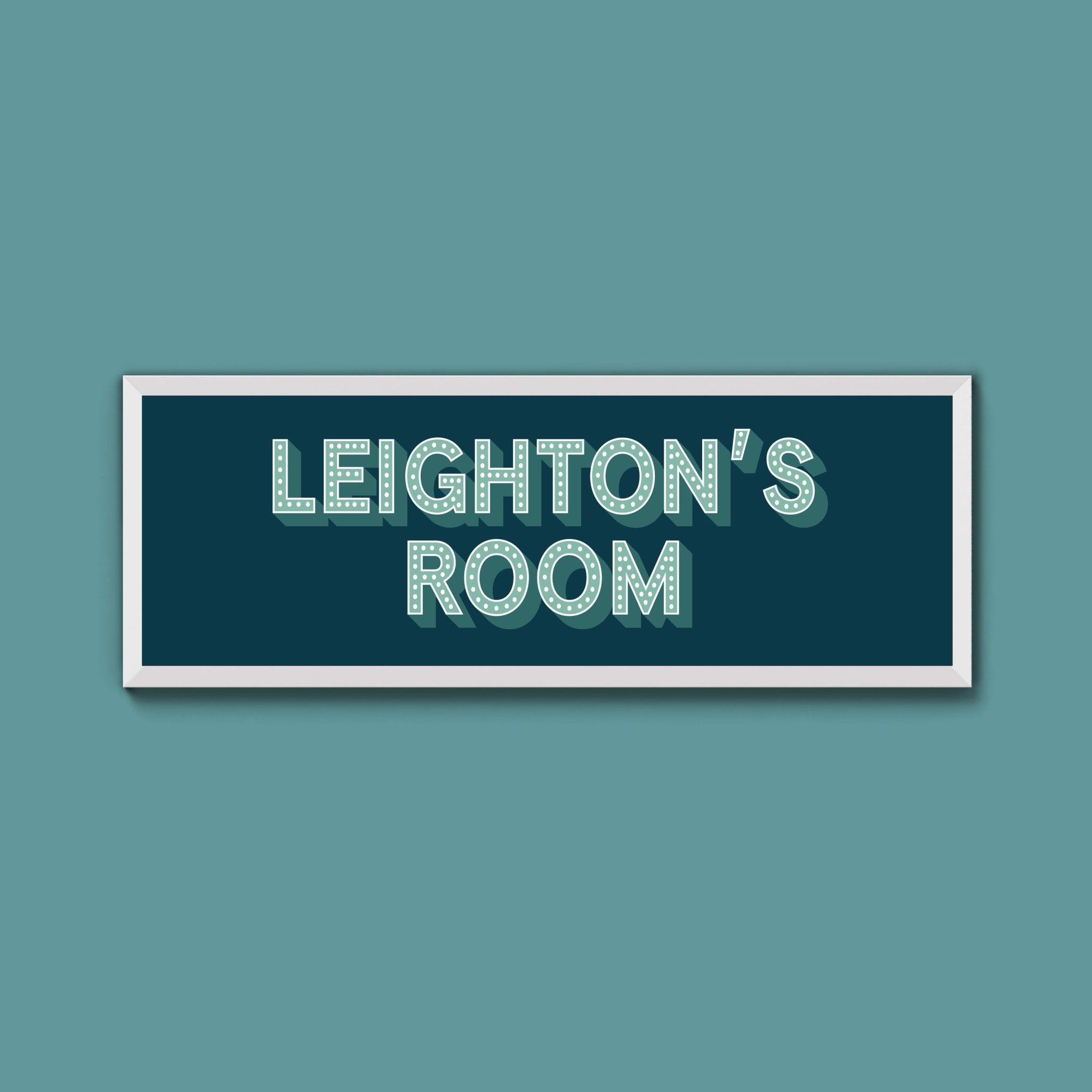 Personalised Bedroom Name Framed Print (New Style) - Above The Door