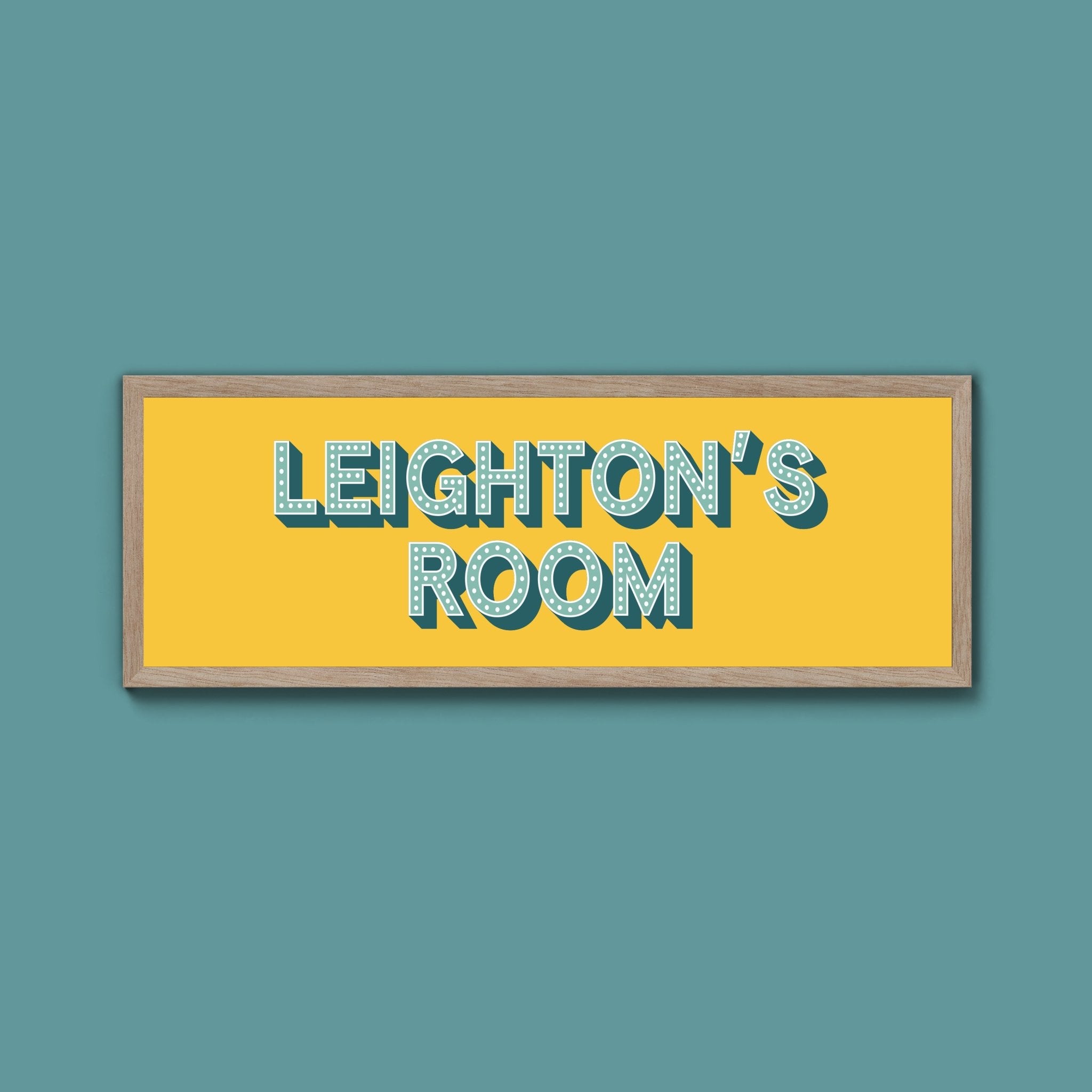 Personalised Bedroom Name Framed Print (New Style) - Above The Door