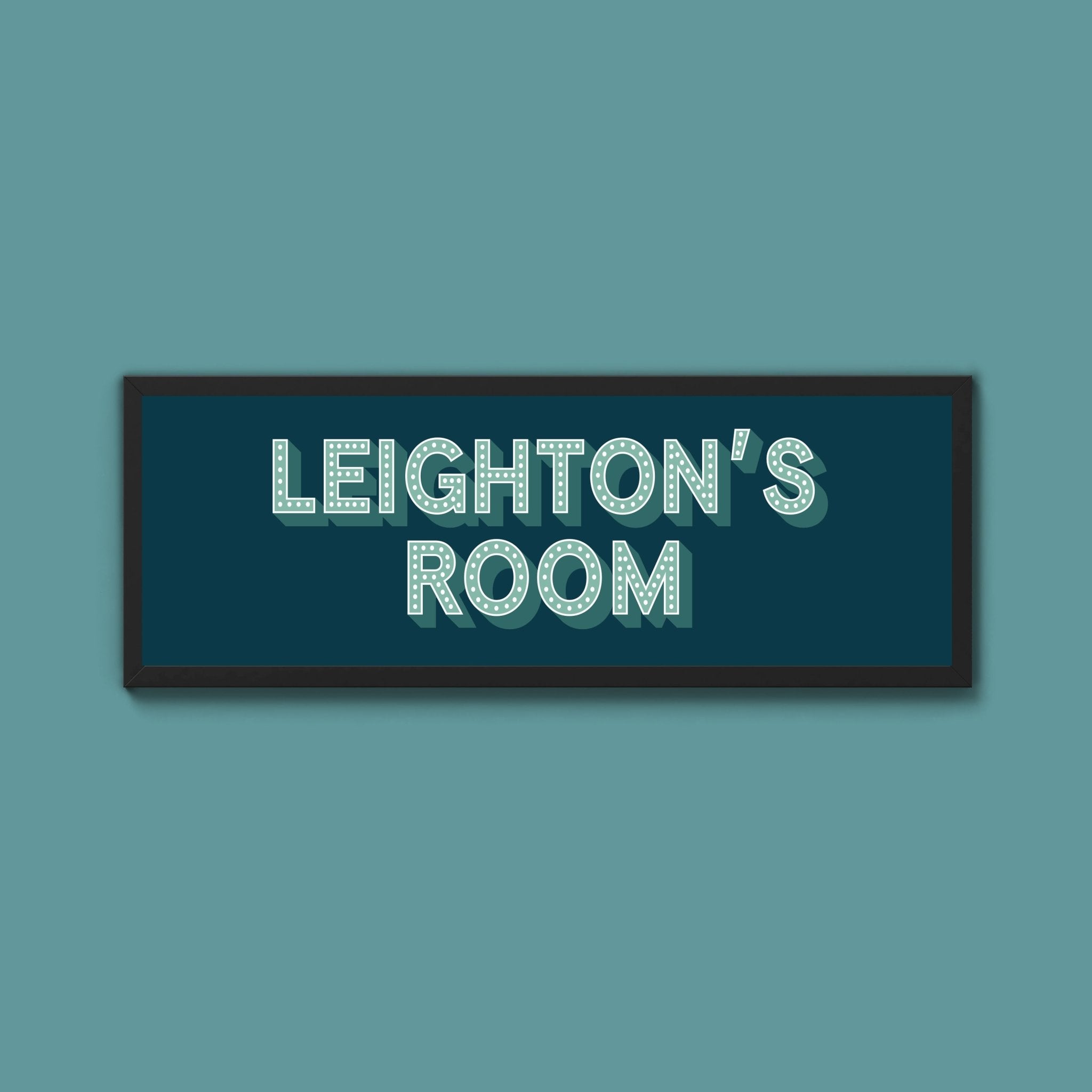 Personalised Bedroom Name Framed Print (New Style) - Above The Door