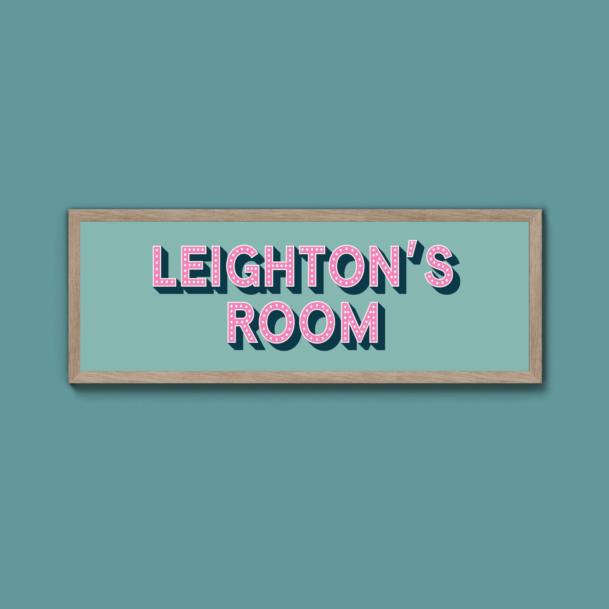 Personalised Bedroom Name Framed Print (New Style) - Above The Door