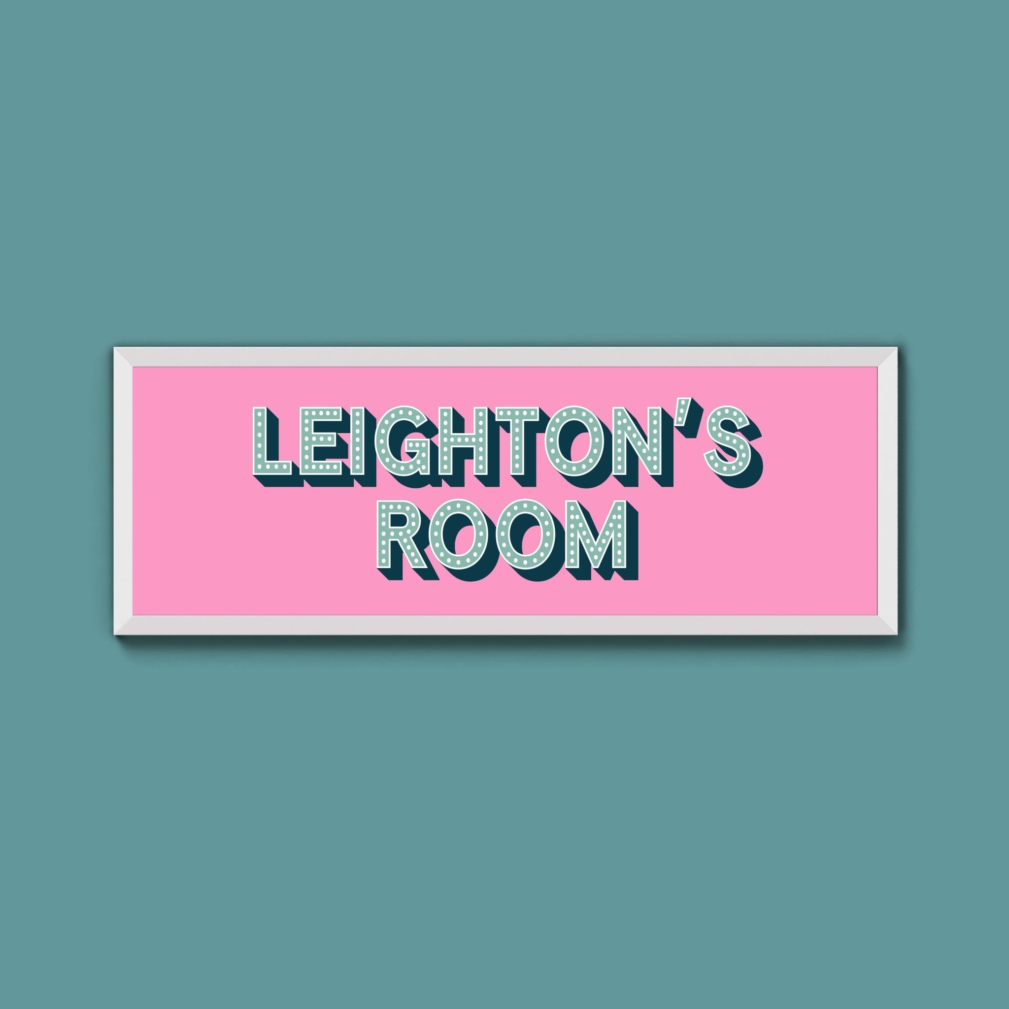 Personalised Bedroom Name Framed Print (New Style) - Above The Door