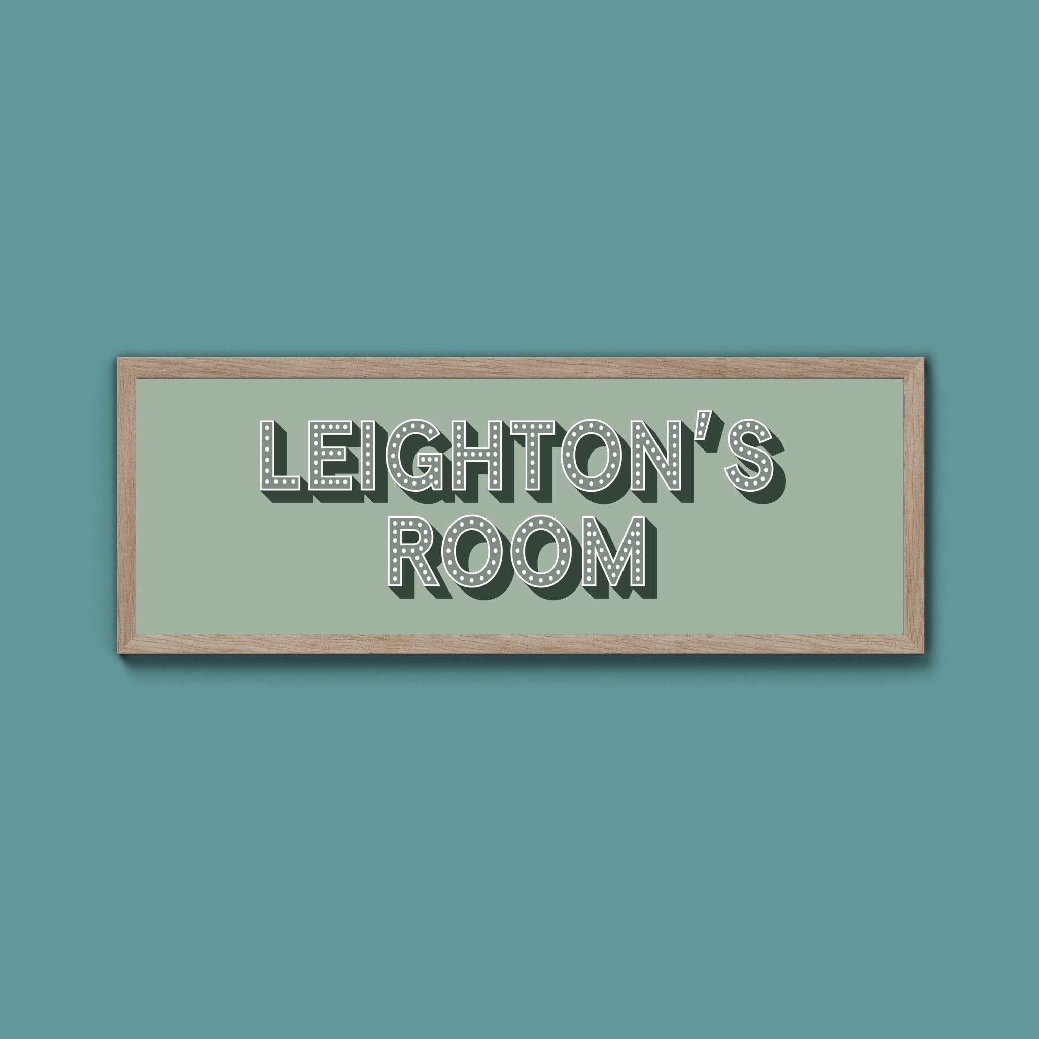Personalised Bedroom Name Framed Print (New Style) - Above The Door