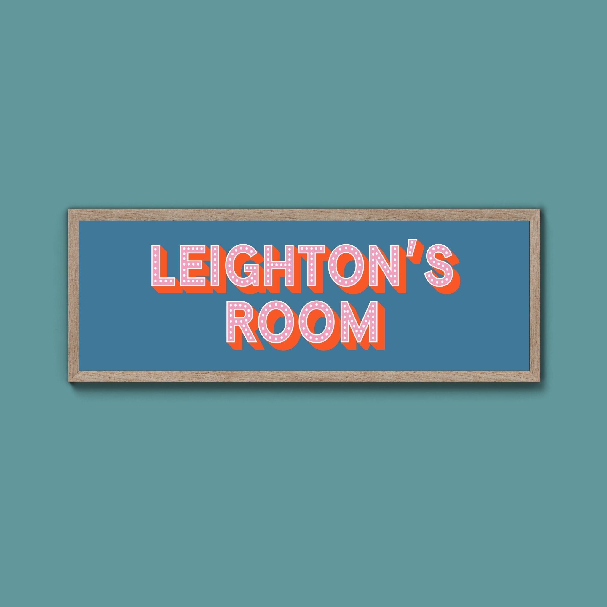 Personalised Bedroom Name Framed Print (New Style) - Above The Door