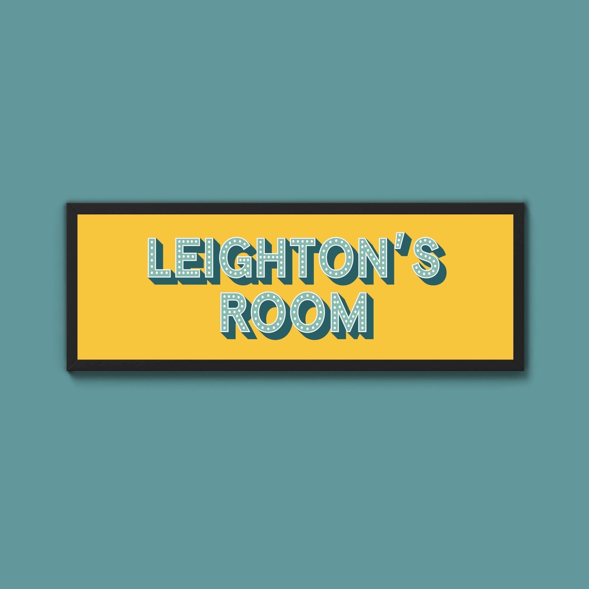 Personalised Bedroom Name Framed Print (New Style) - Above The Door