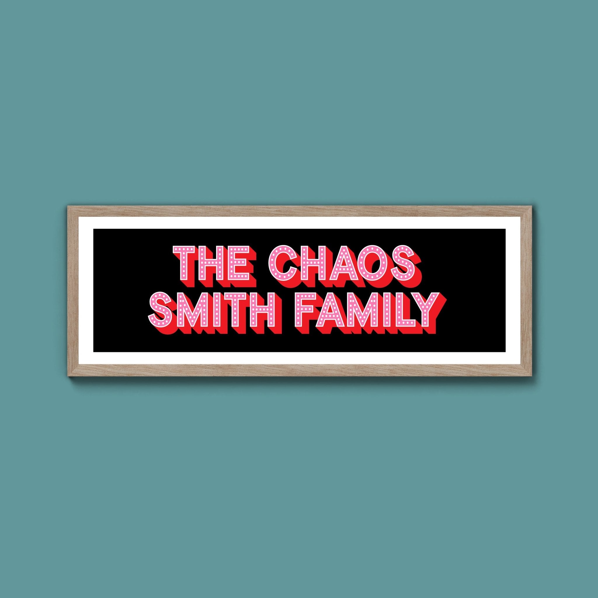 Personalised Chaos Family Name Framed Print (New Style) - Above The Door