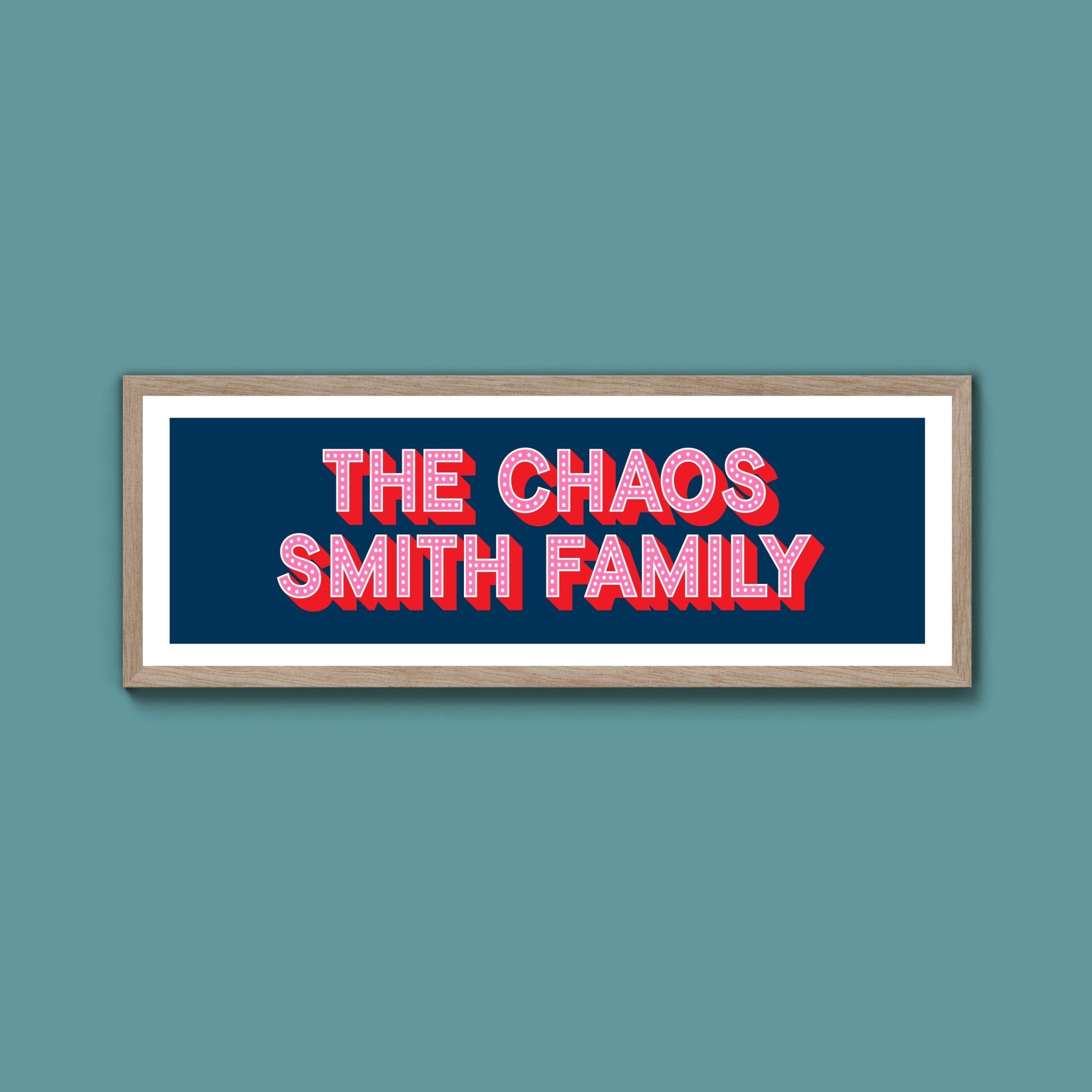 Personalised Chaos Family Name Framed Print (New Style) - Above The Door