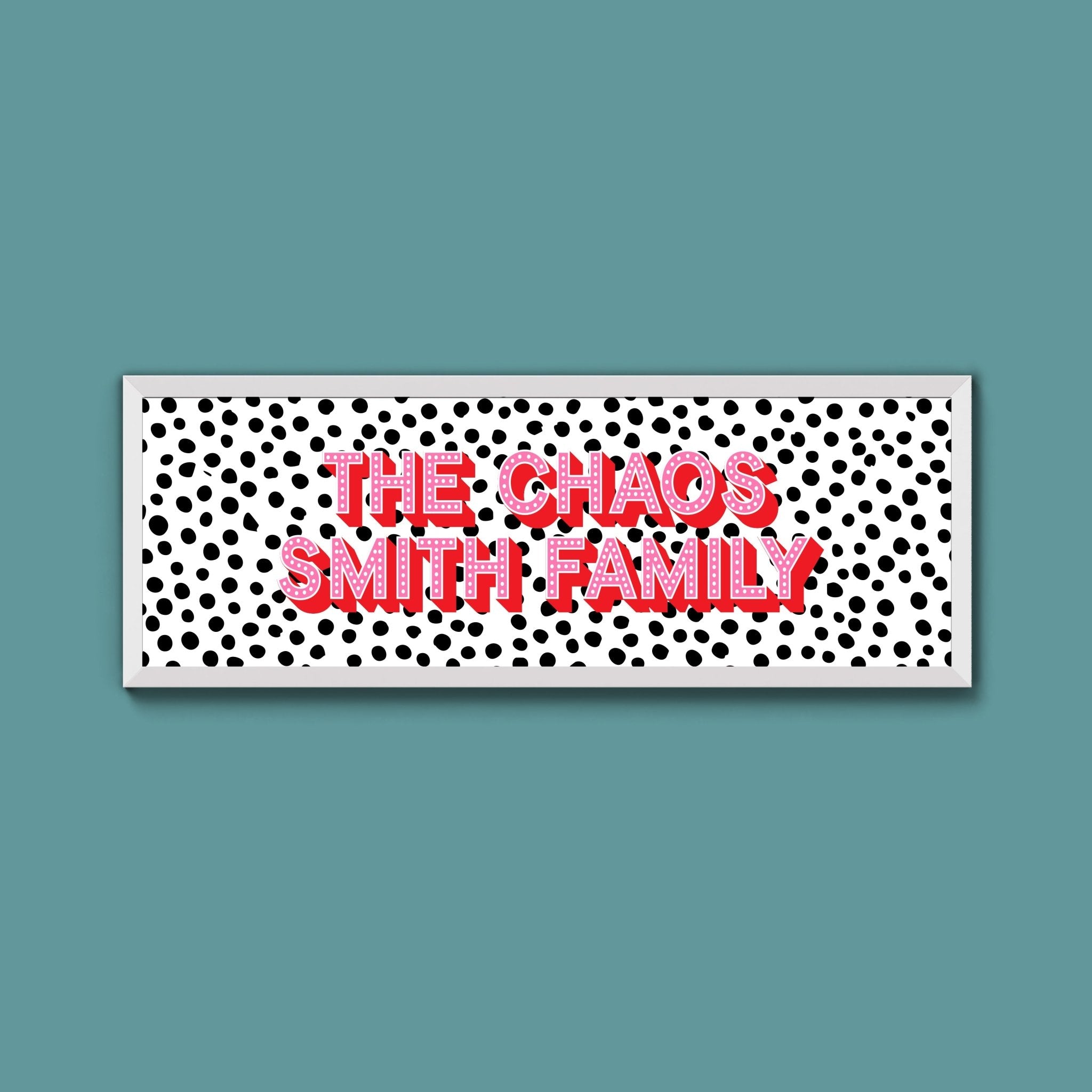 Personalised Chaos Family Name Framed Print (New Style) - Above The Door