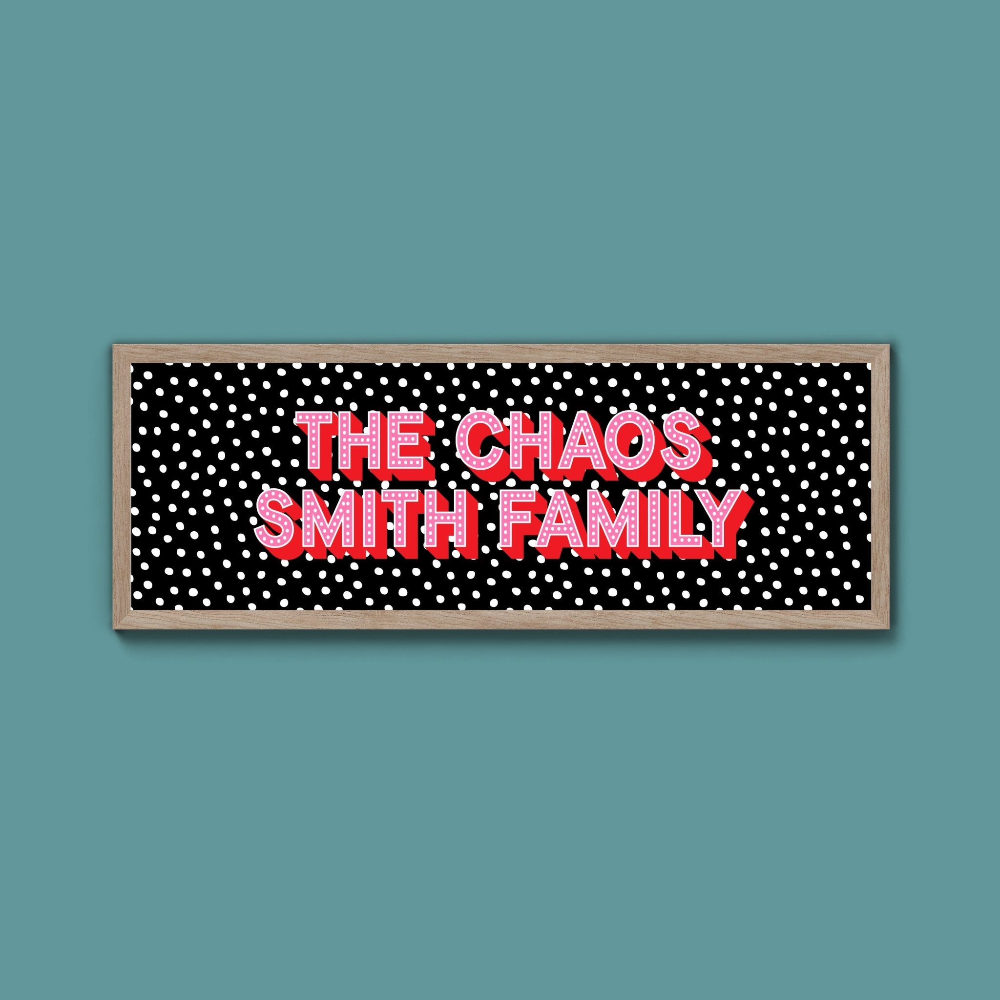 Personalised Chaos Family Name Framed Print (New Style) - Above The Door