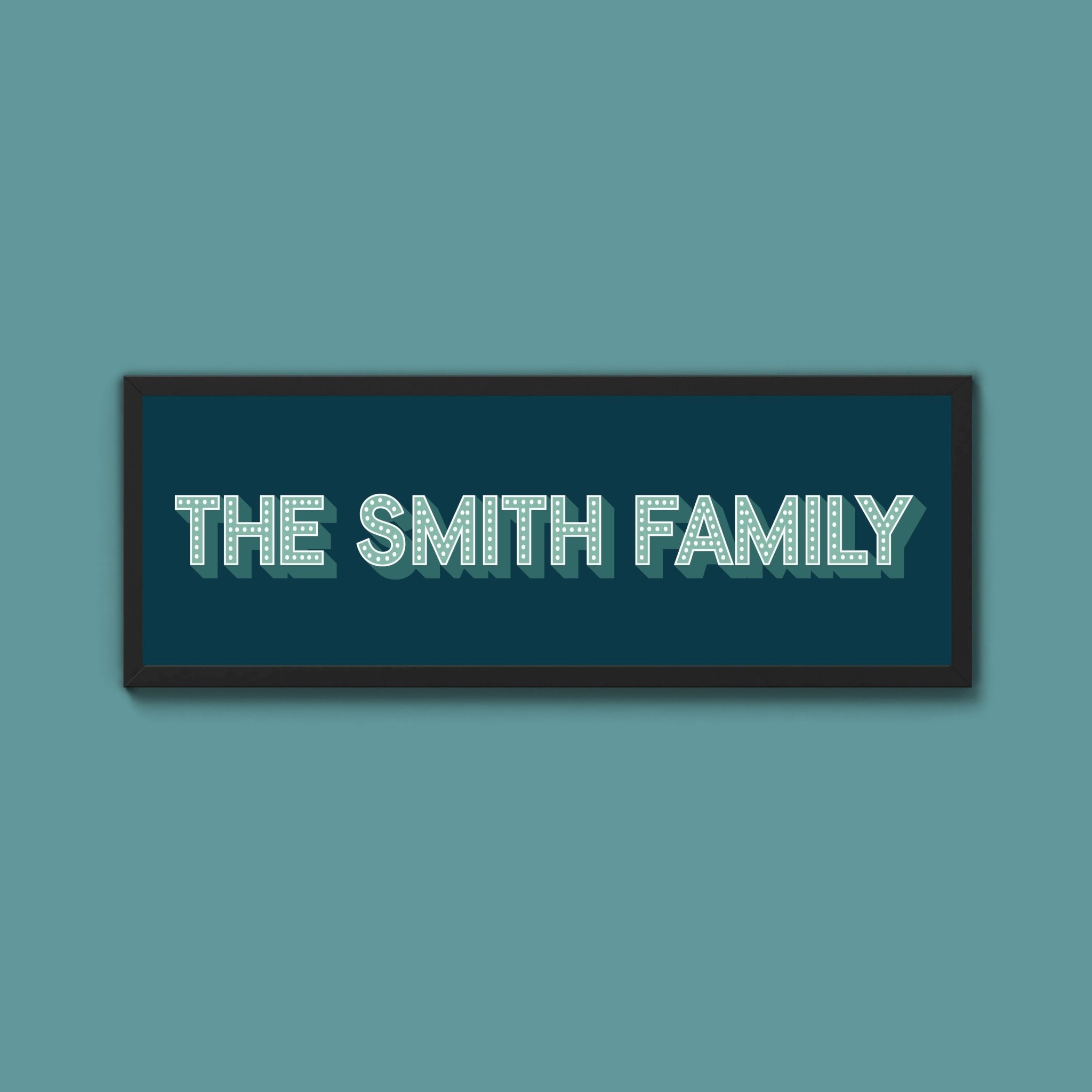 Personalised Family Name Framed Print (Original Style) - Above The Door