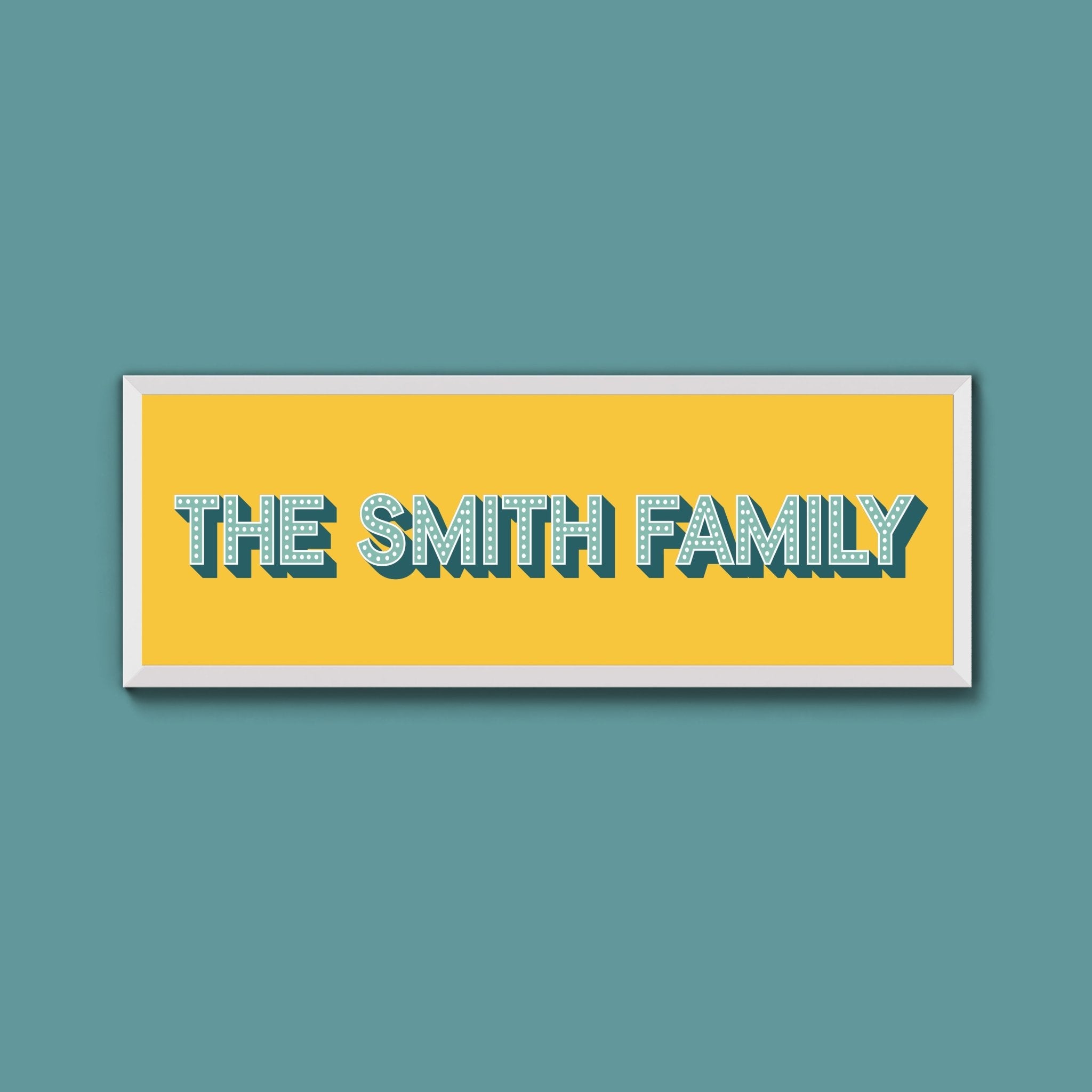 Personalised Family Name Framed Print (Original Style) - Above The Door