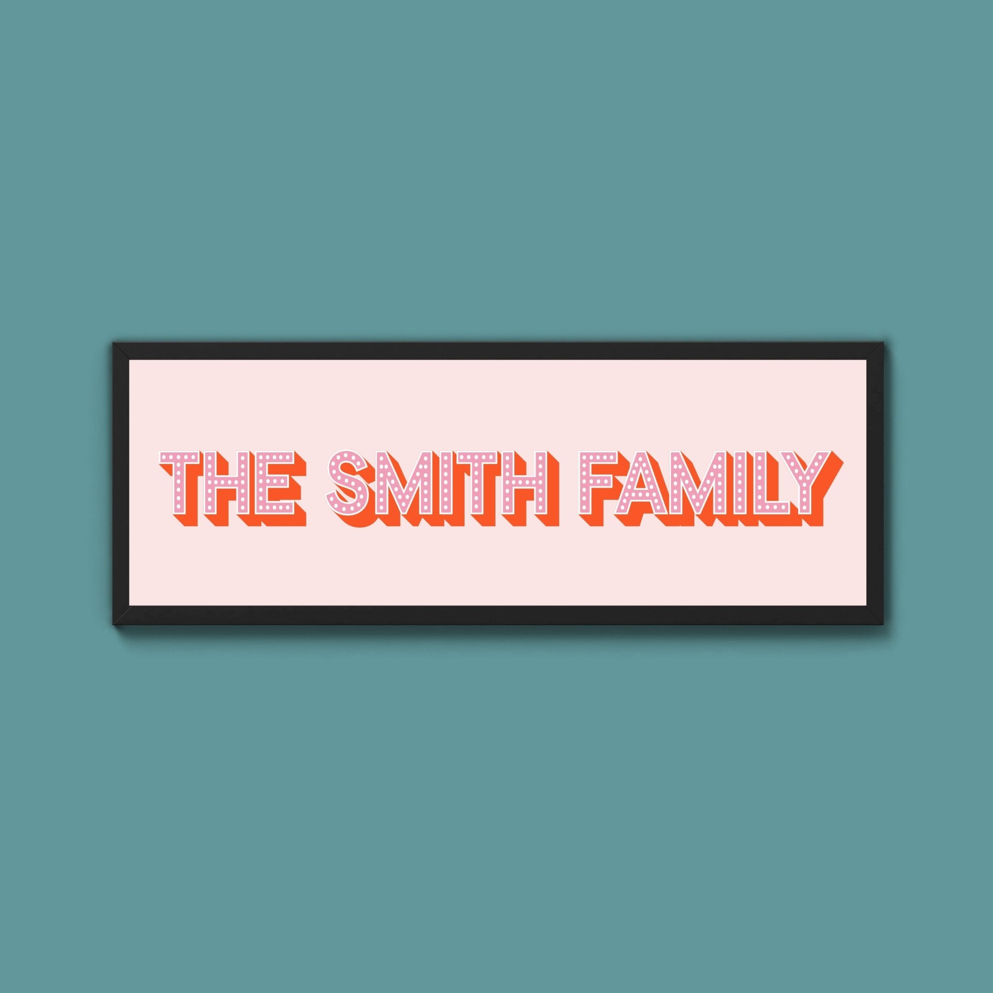 Personalised Family Name Framed Print (Original Style) - Above The Door