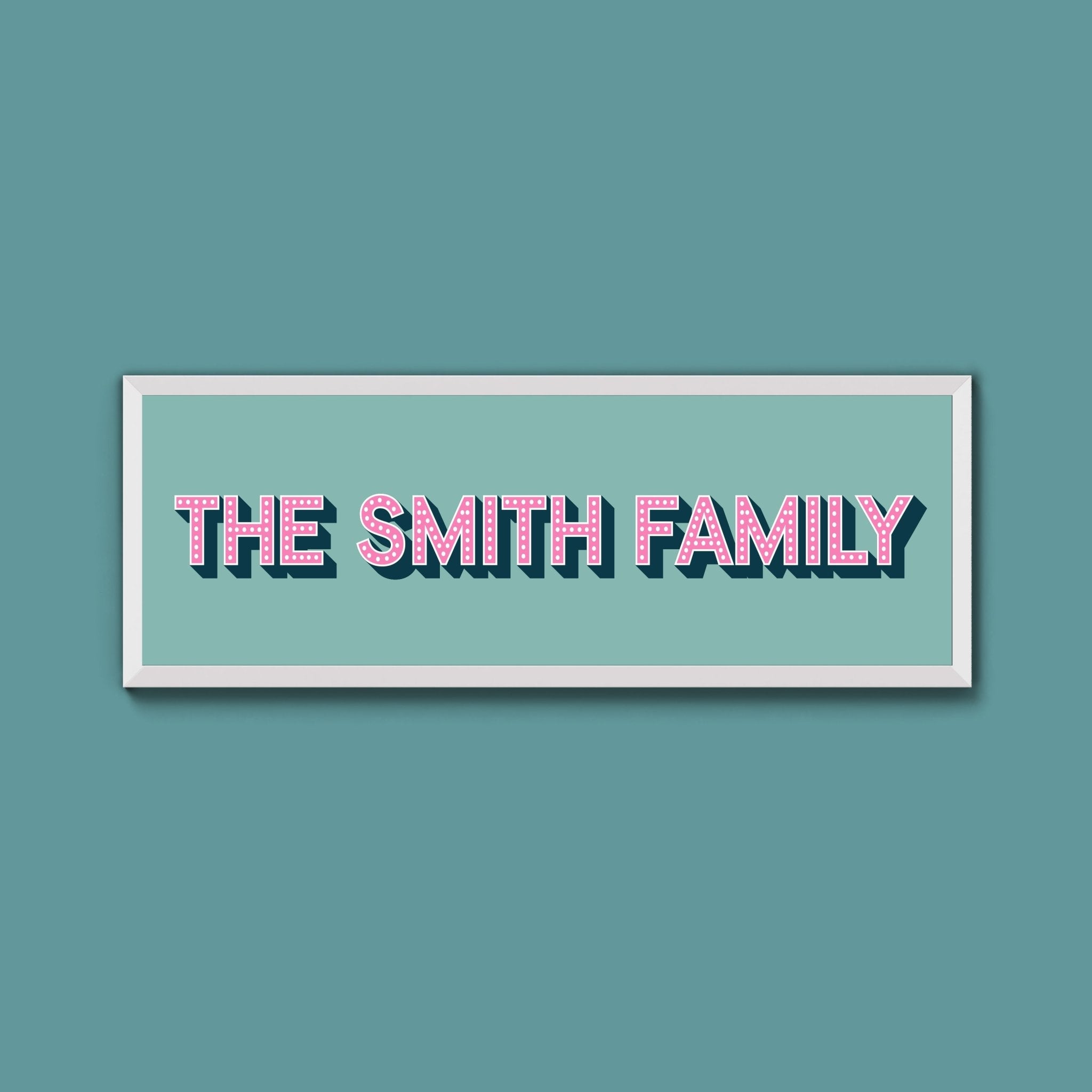 Personalised Family Name Framed Print (Original Style) - Above The Door