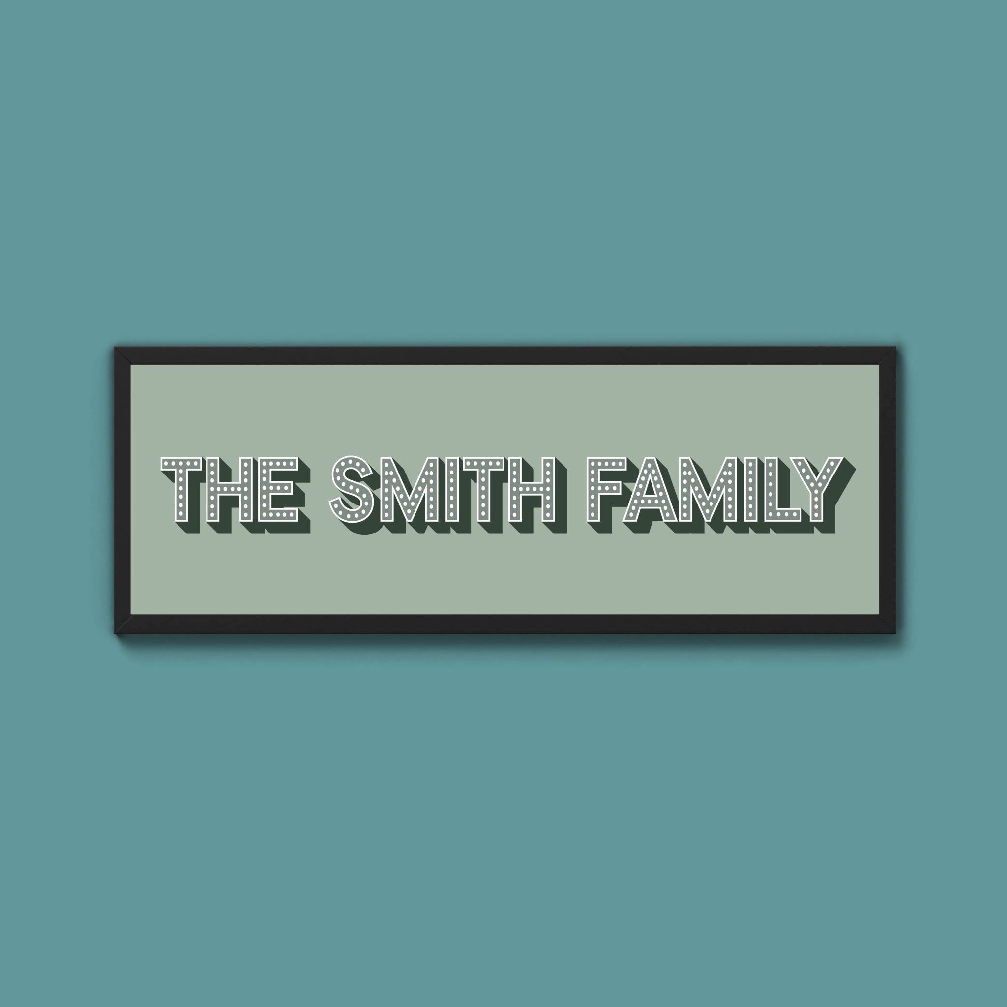 Personalised Family Name Framed Print (Original Style) - Above The Door