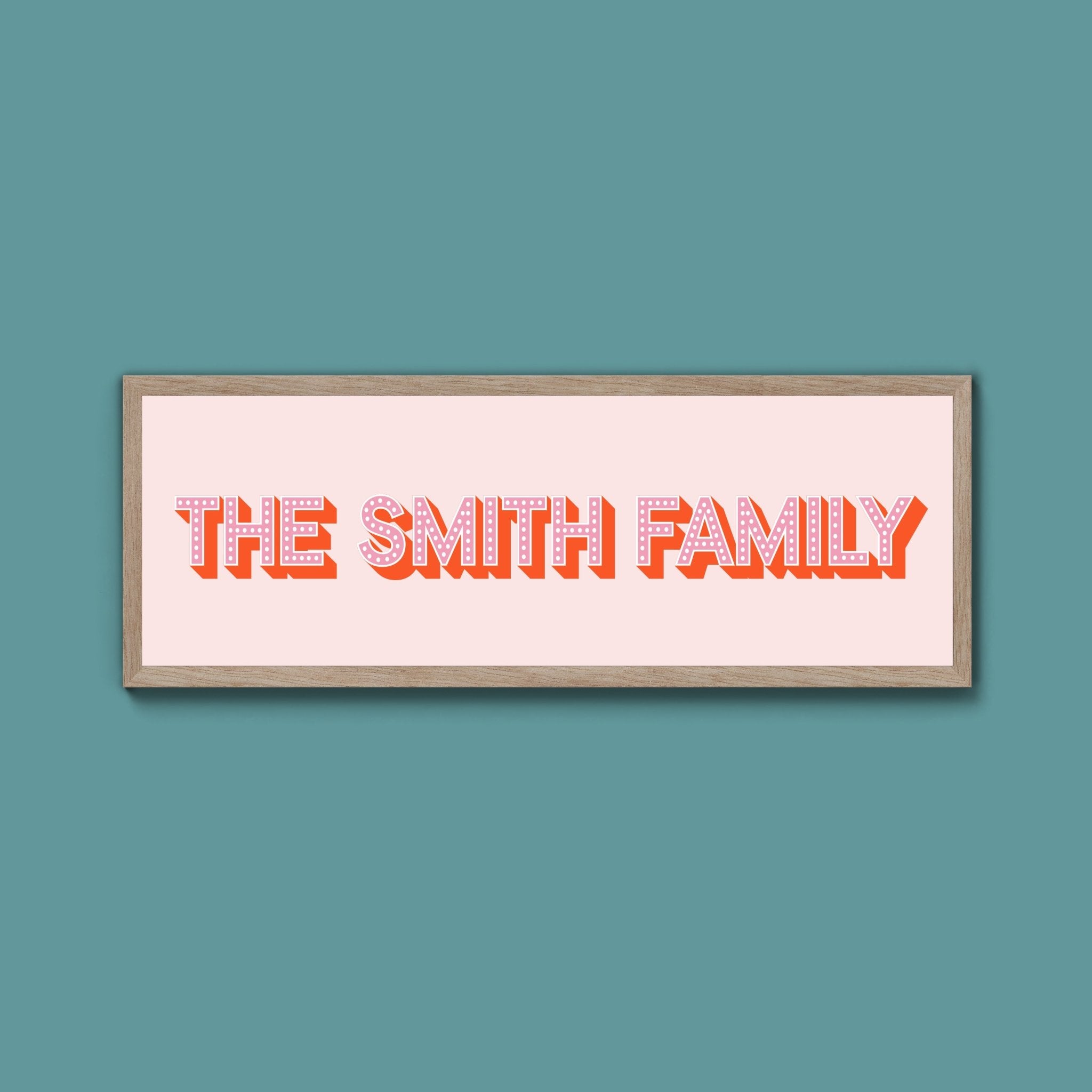 Personalised Family Name Framed Print (Original Style) - Above The Door