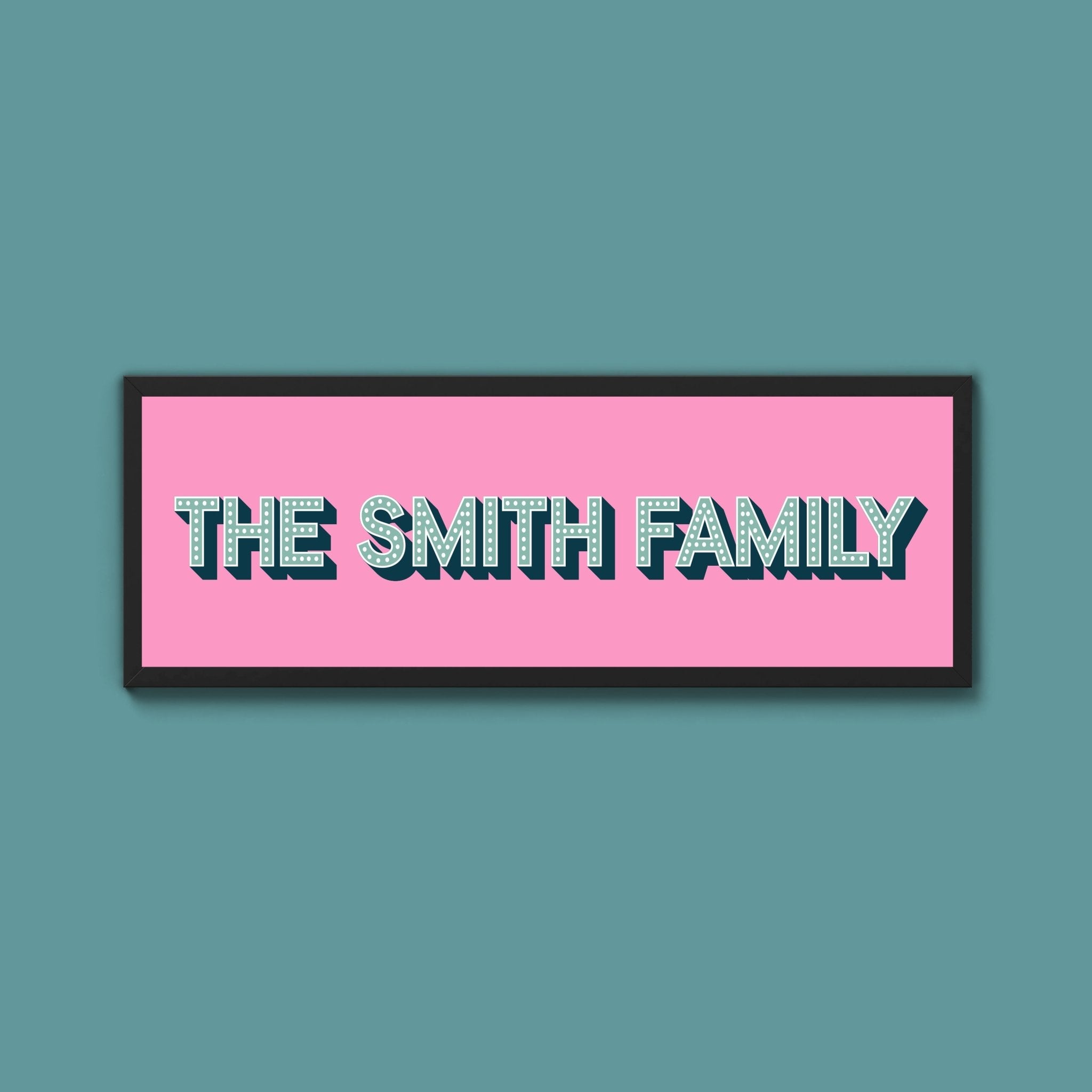 Personalised Family Name Framed Print (Original Style) - Above The Door
