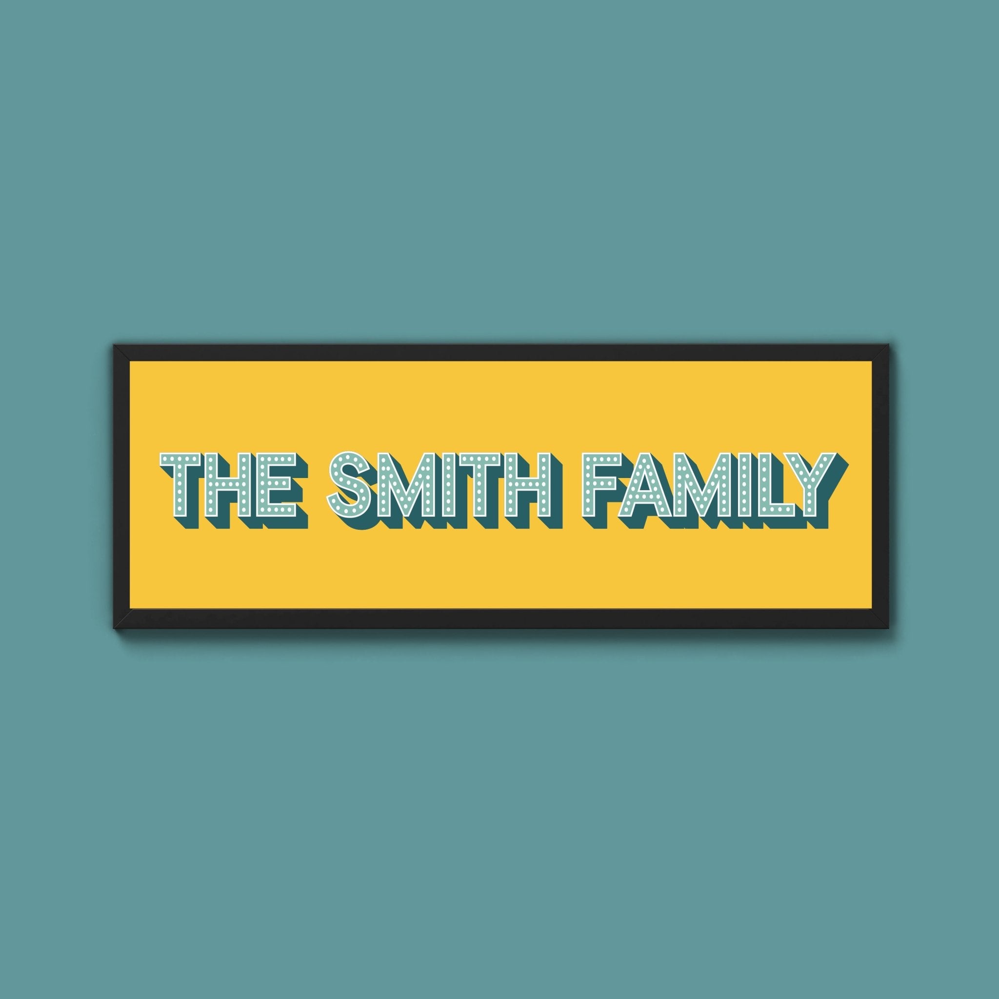 Personalised Family Name Framed Print (Original Style) - Above The Door