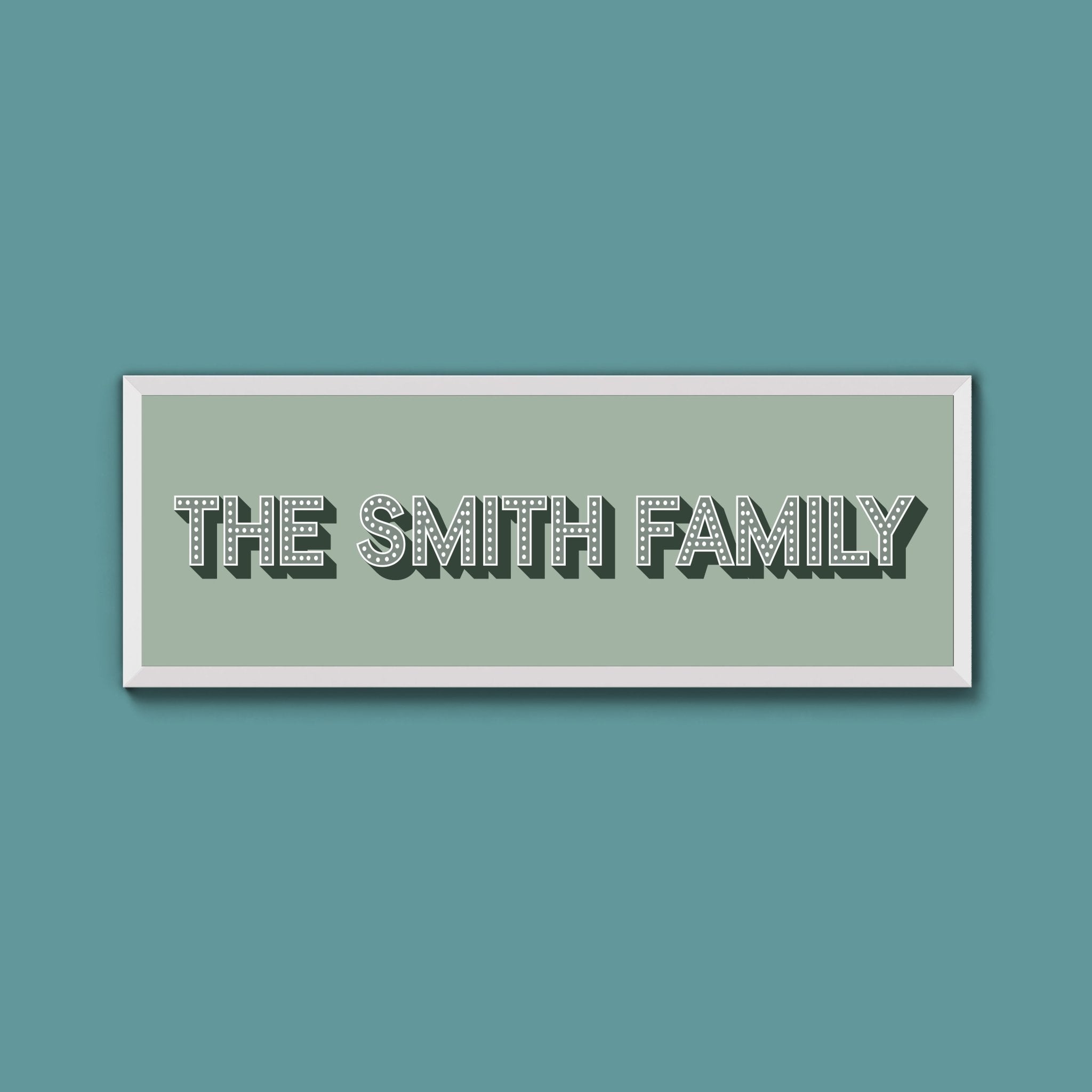Personalised Family Name Framed Print (Original Style) - Above The Door