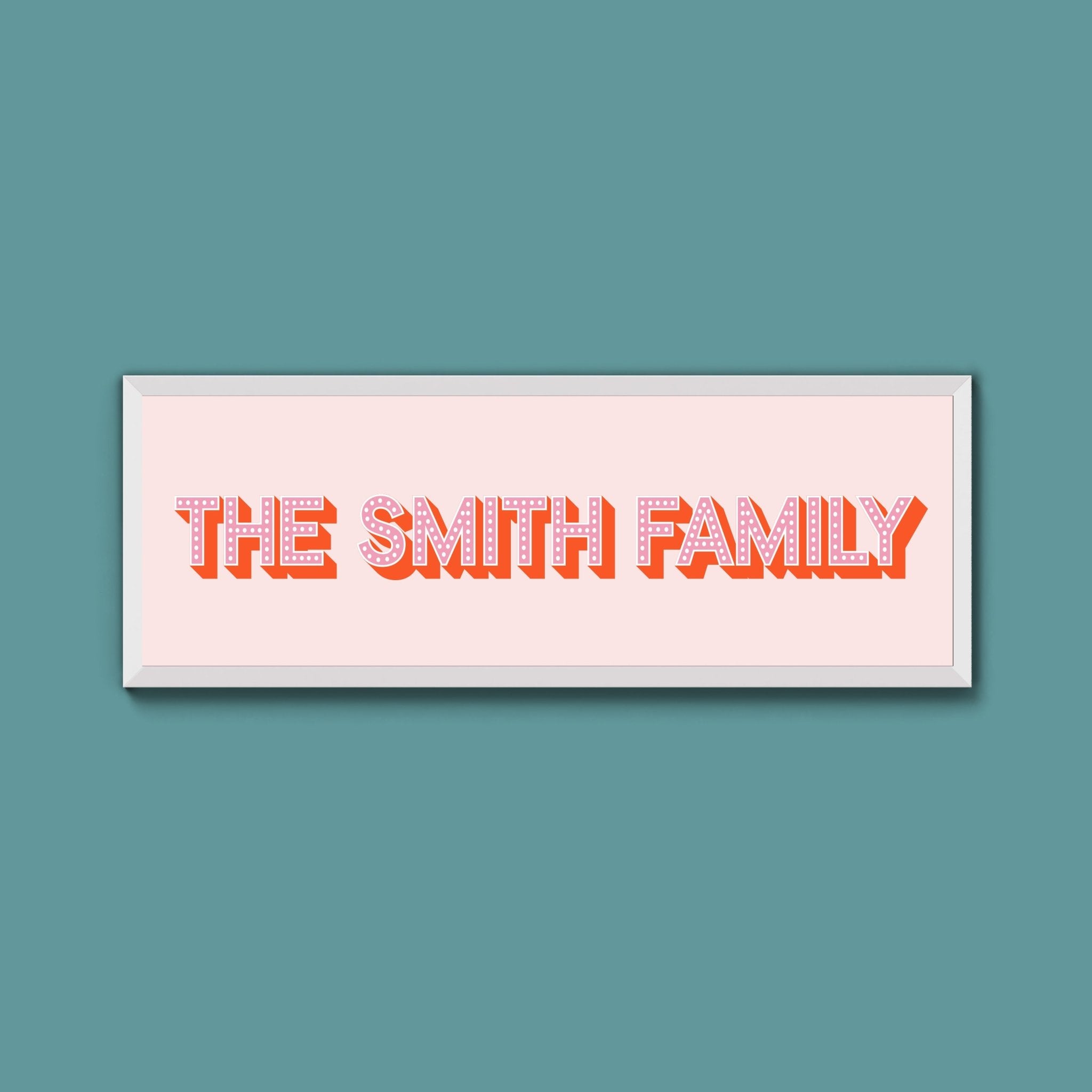 Personalised Family Name Framed Print (Original Style) - Above The Door