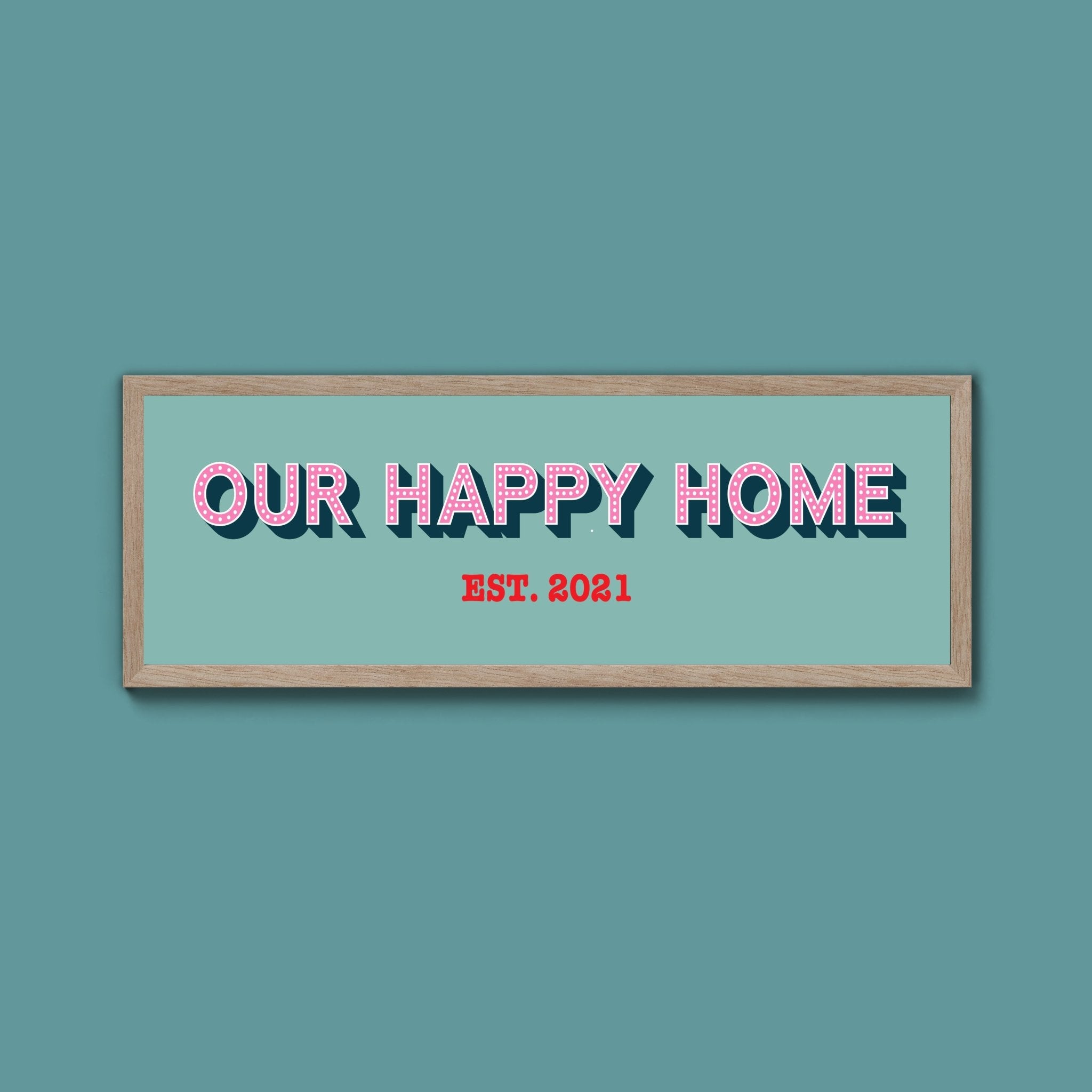 Personalised Our Happy Home Framed Print (New Style) - Above The Door