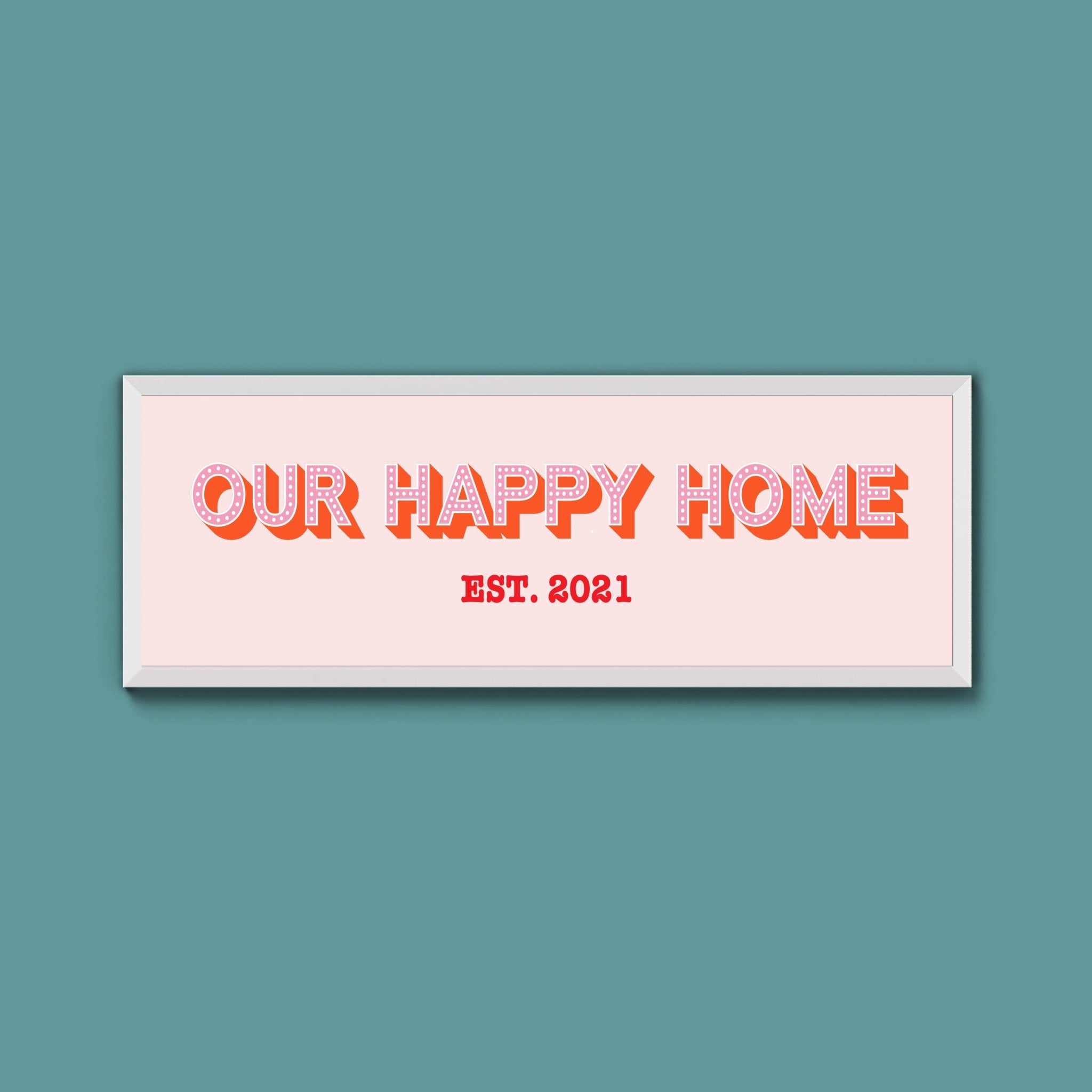 Personalised Our Happy Home Framed Print (New Style) - Above The Door