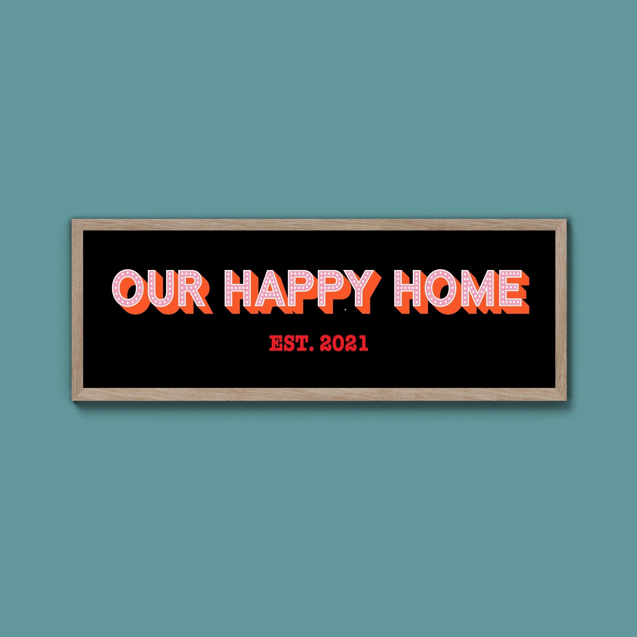 Personalised Our Happy Home Framed Print (New Style) - Above The Door