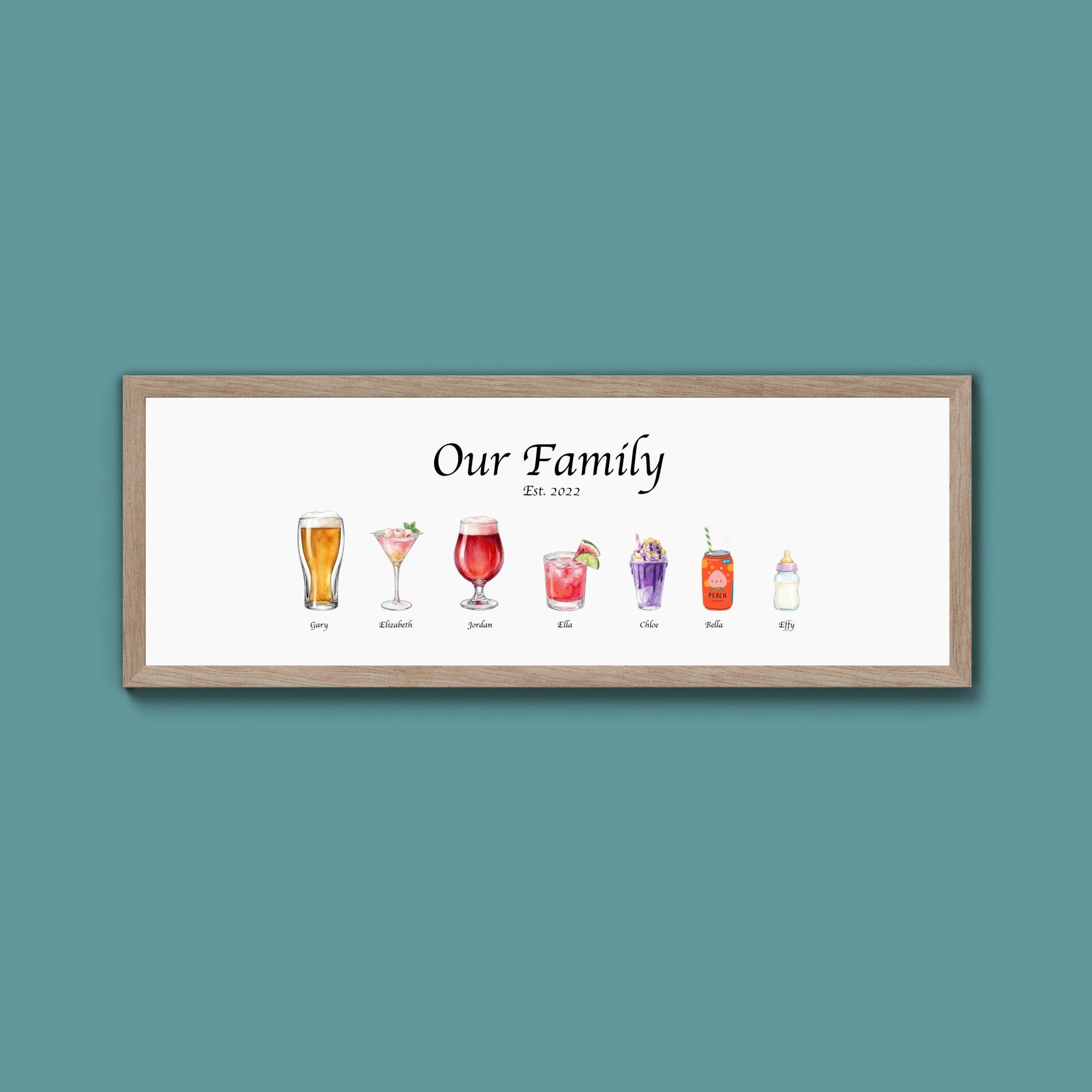 Personalised Watercolour Drinks Print - Above The Door