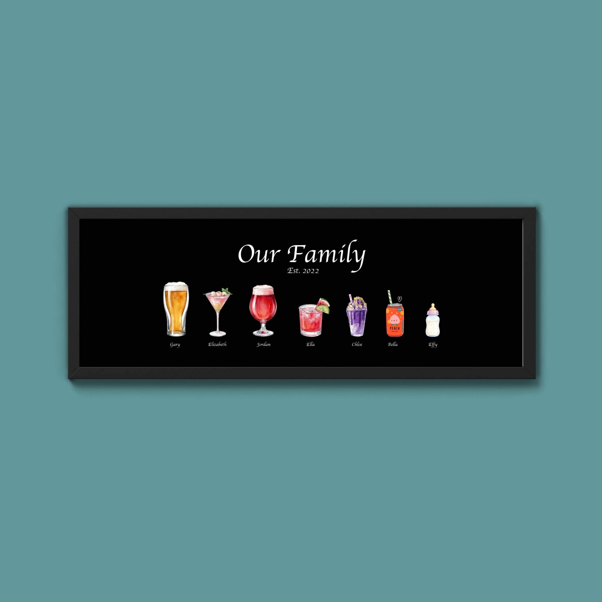 Personalised Watercolour Drinks Print - Above The Door