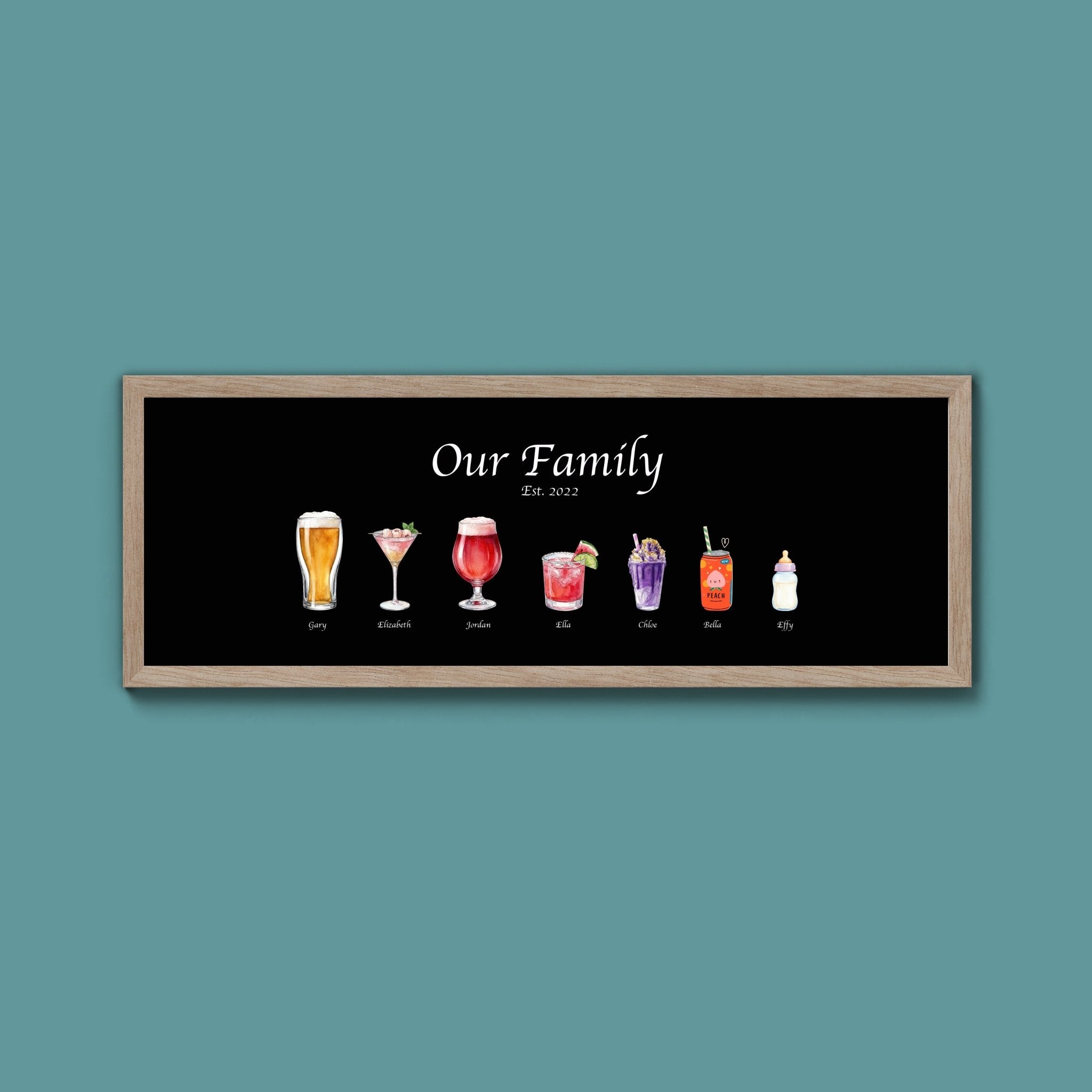 Personalised Watercolour Drinks Print - Above The Door