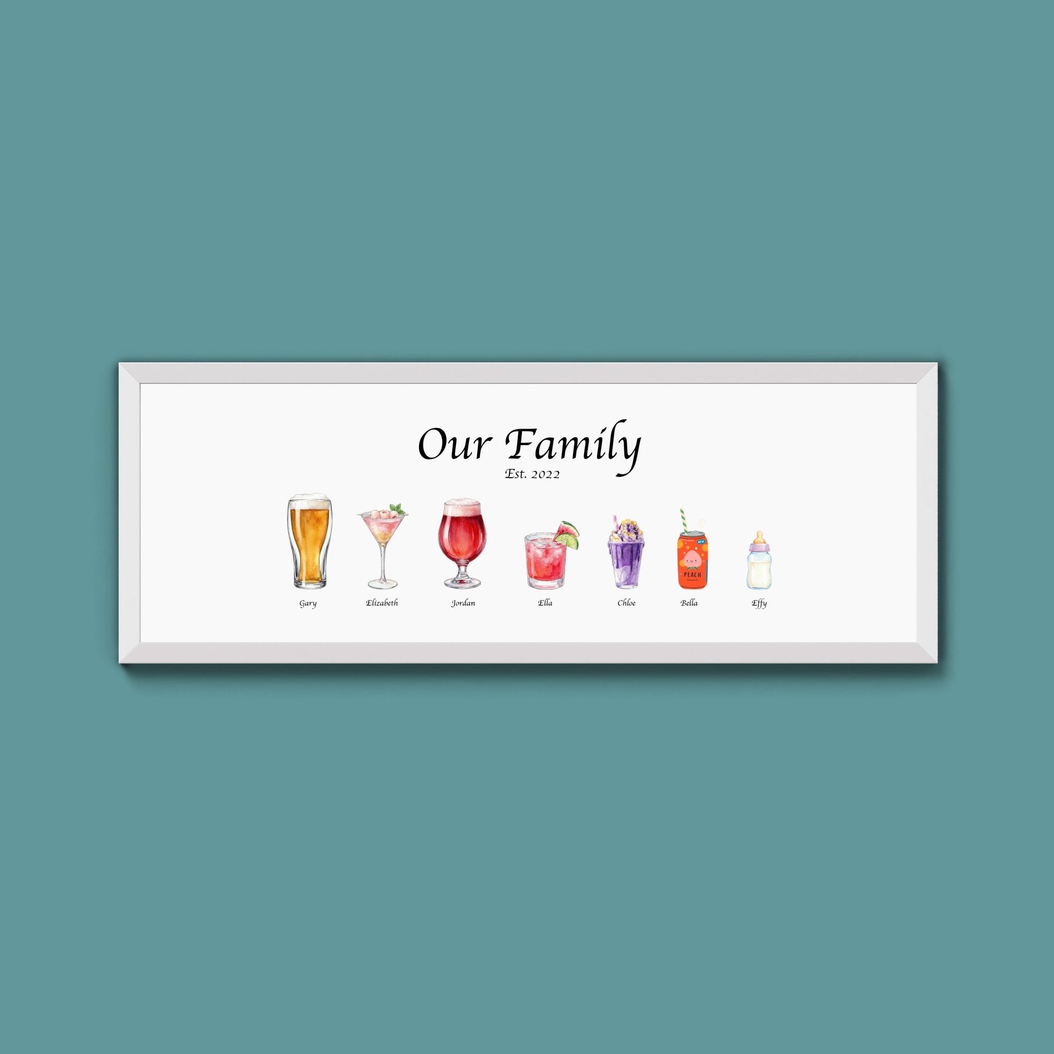 Personalised Watercolour Drinks Print - Above The Door